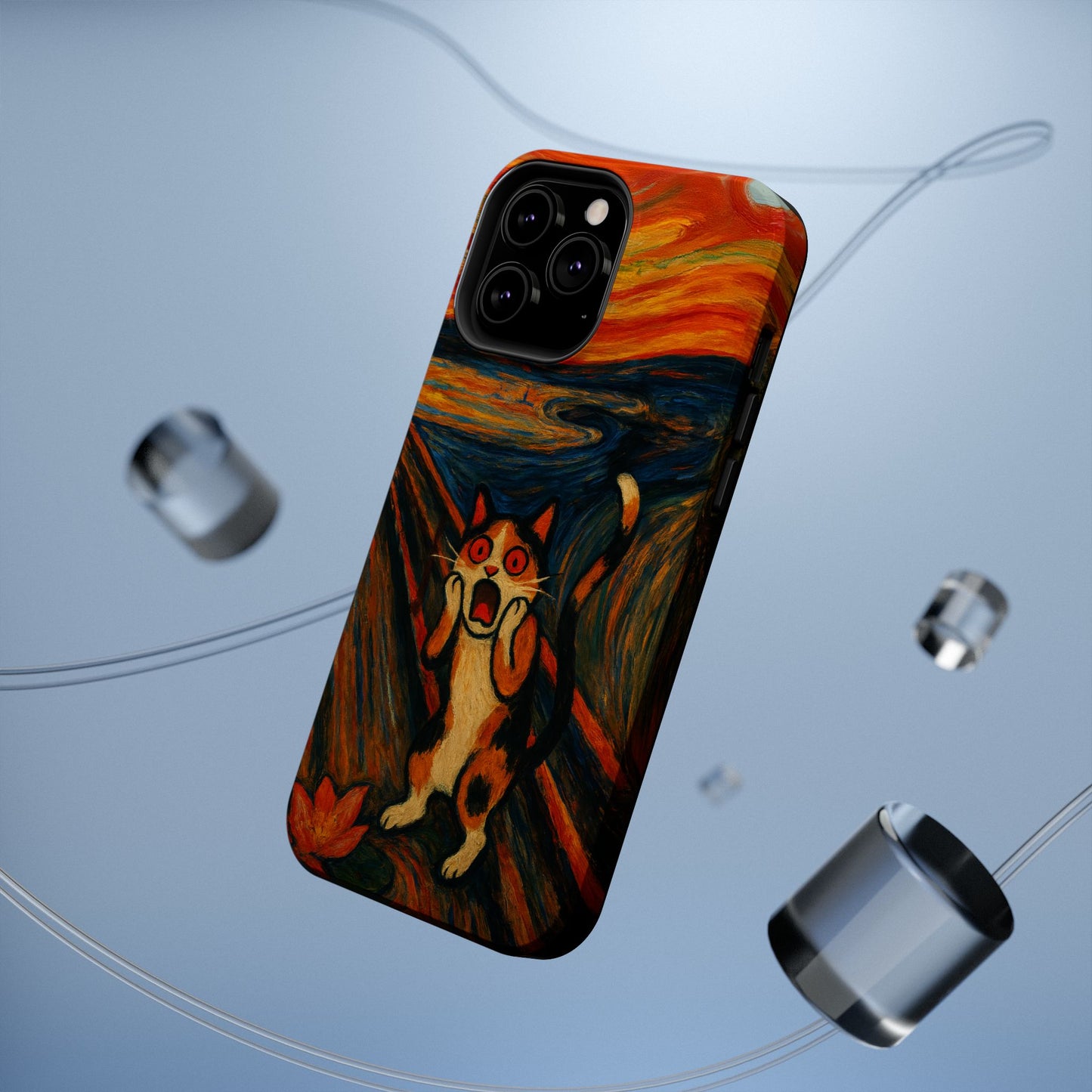 The Cat Scream โ Munch Inspired โ iPhone 16, 15, 14, 13 โ MagSafe Magnetic Tough Case by HitStickers