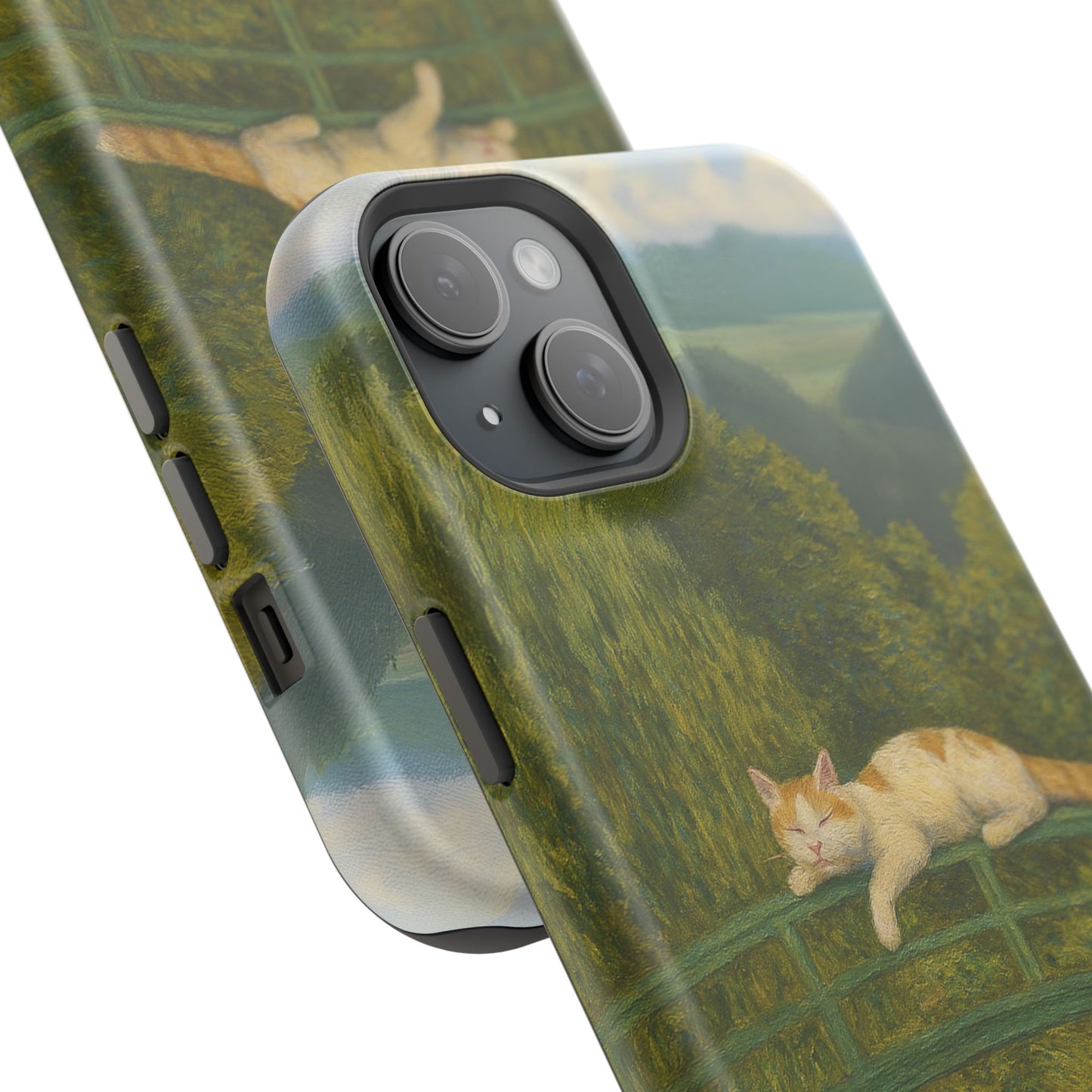 Sleeping Cat on the Japanese Bridge โ Monet Inspired โ iPhone 16, 15, 14, 13 โ MagSafe Magnetic Tough Case by HitStickers