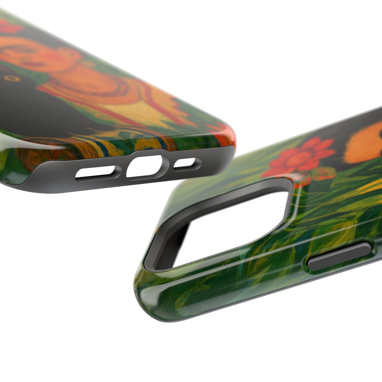 Frida & the Black Cat โ Kahlo Inspired โ iPhone 16, 15, 14, 13 โ MagSafe Magnetic Tough Case by HitStickers