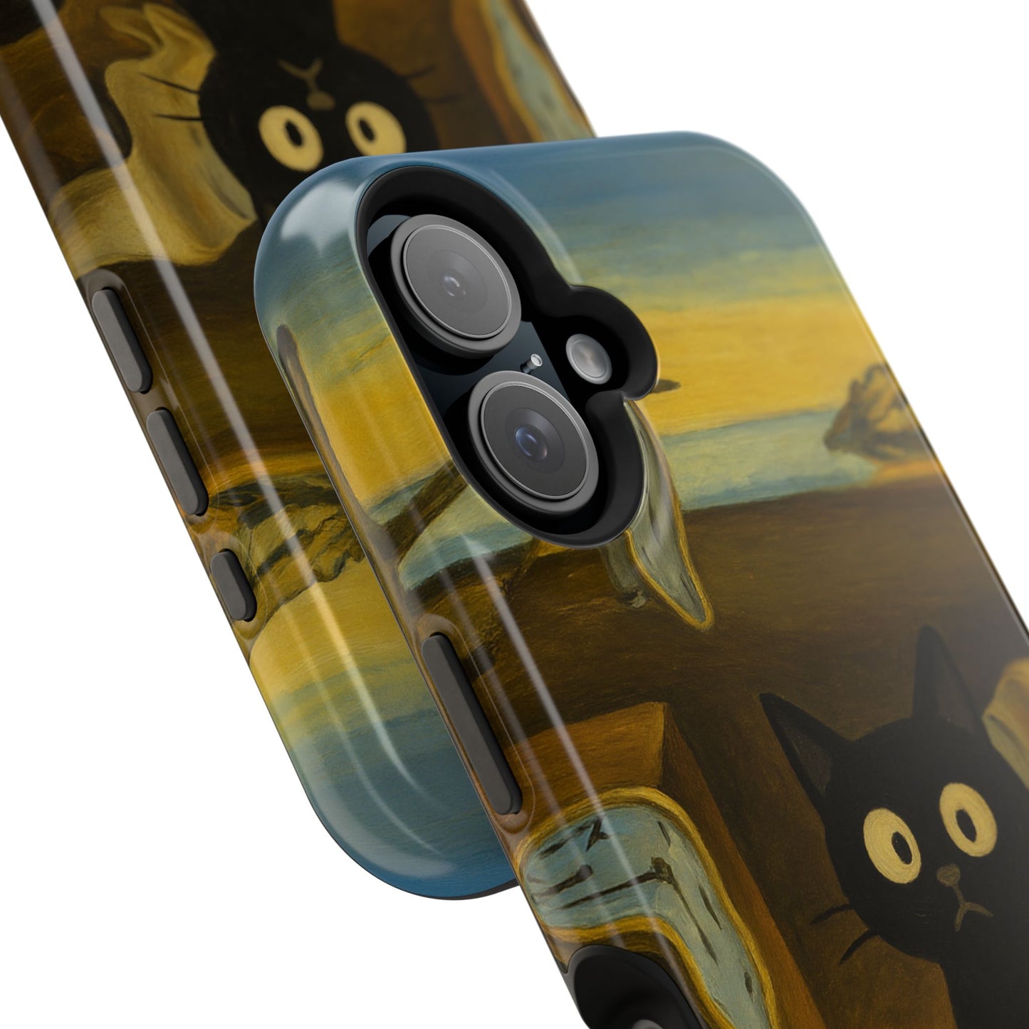The Cat of Melting Time – Dalí Inspired – iPhone 16, 15, 14, 13 – MagSafe Magnetic Tough Case by HitStickers
