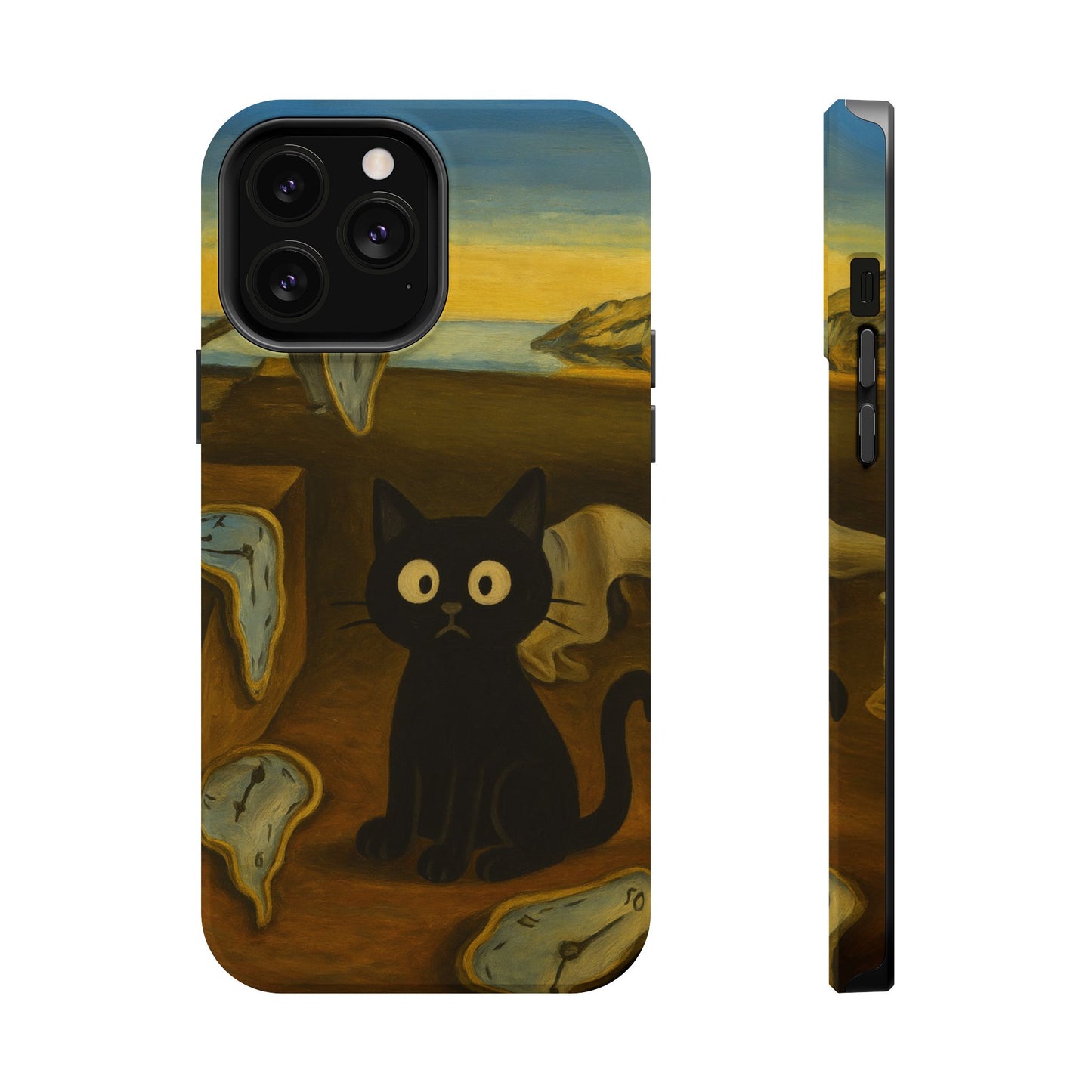 The Cat of Melting Time – Dalí Inspired – iPhone 16, 15, 14, 13 – MagSafe Magnetic Tough Case by HitStickers