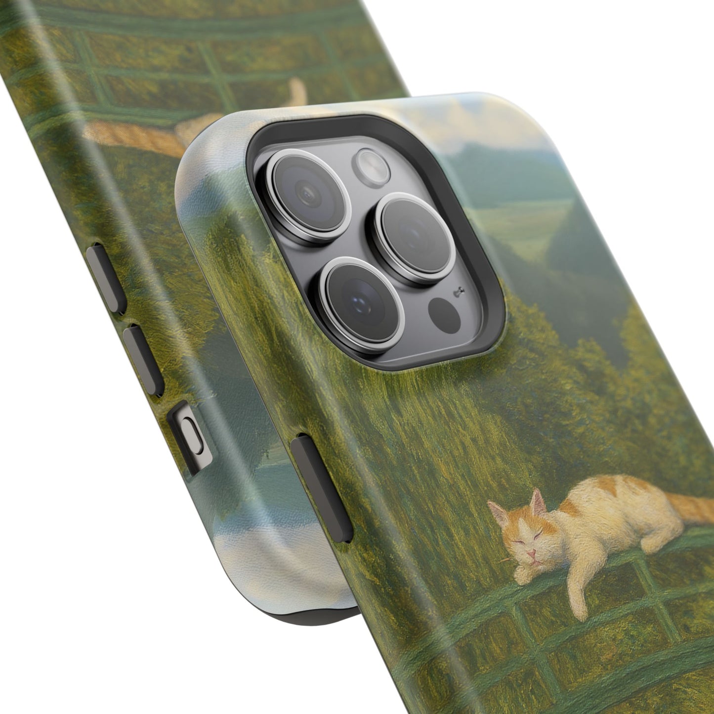 Sleeping Cat on the Japanese Bridge โ Monet Inspired โ iPhone 16, 15, 14, 13 โ MagSafe Magnetic Tough Case by HitStickers