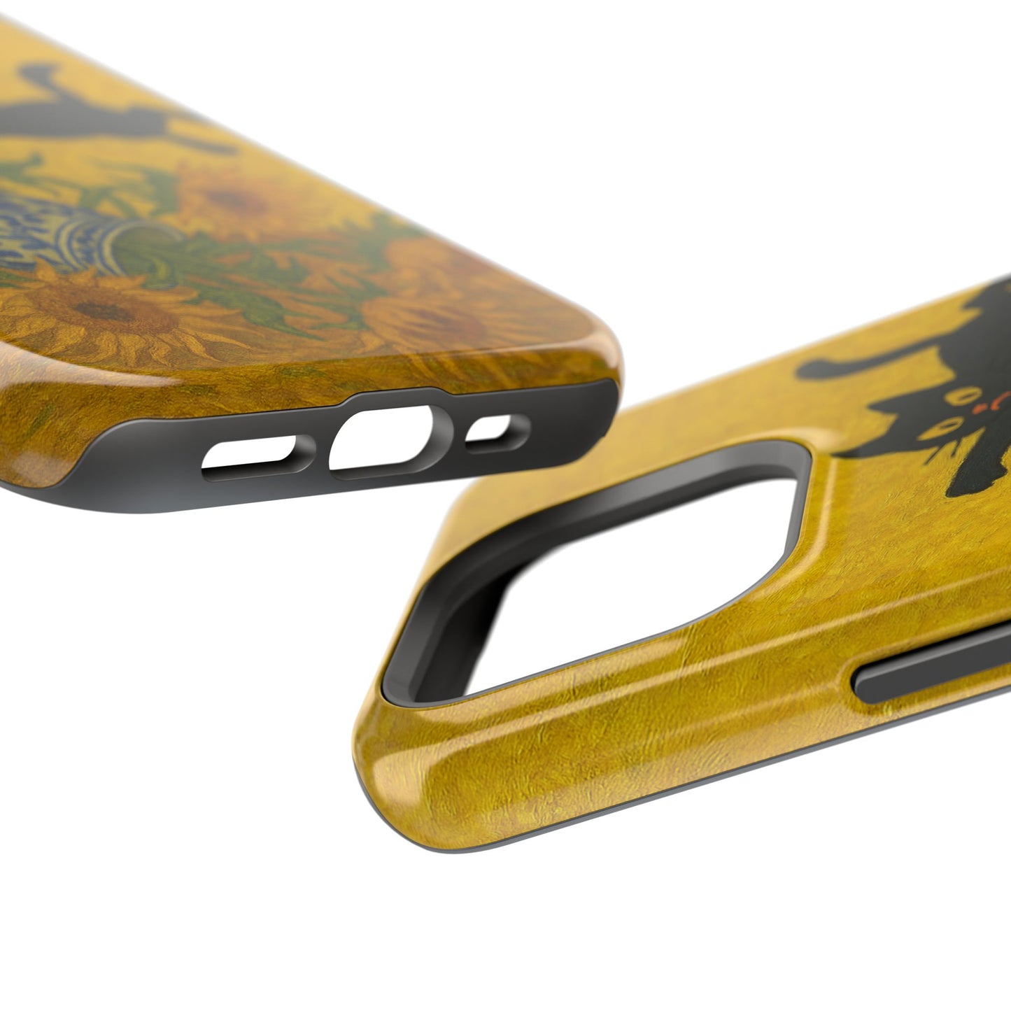 Mischievous Cat & Sunflowers โ Van Gogh Inspired โ iPhone 16, 15, 14, 13 โ MagSafe Magnetic Tough Case by HitStickers