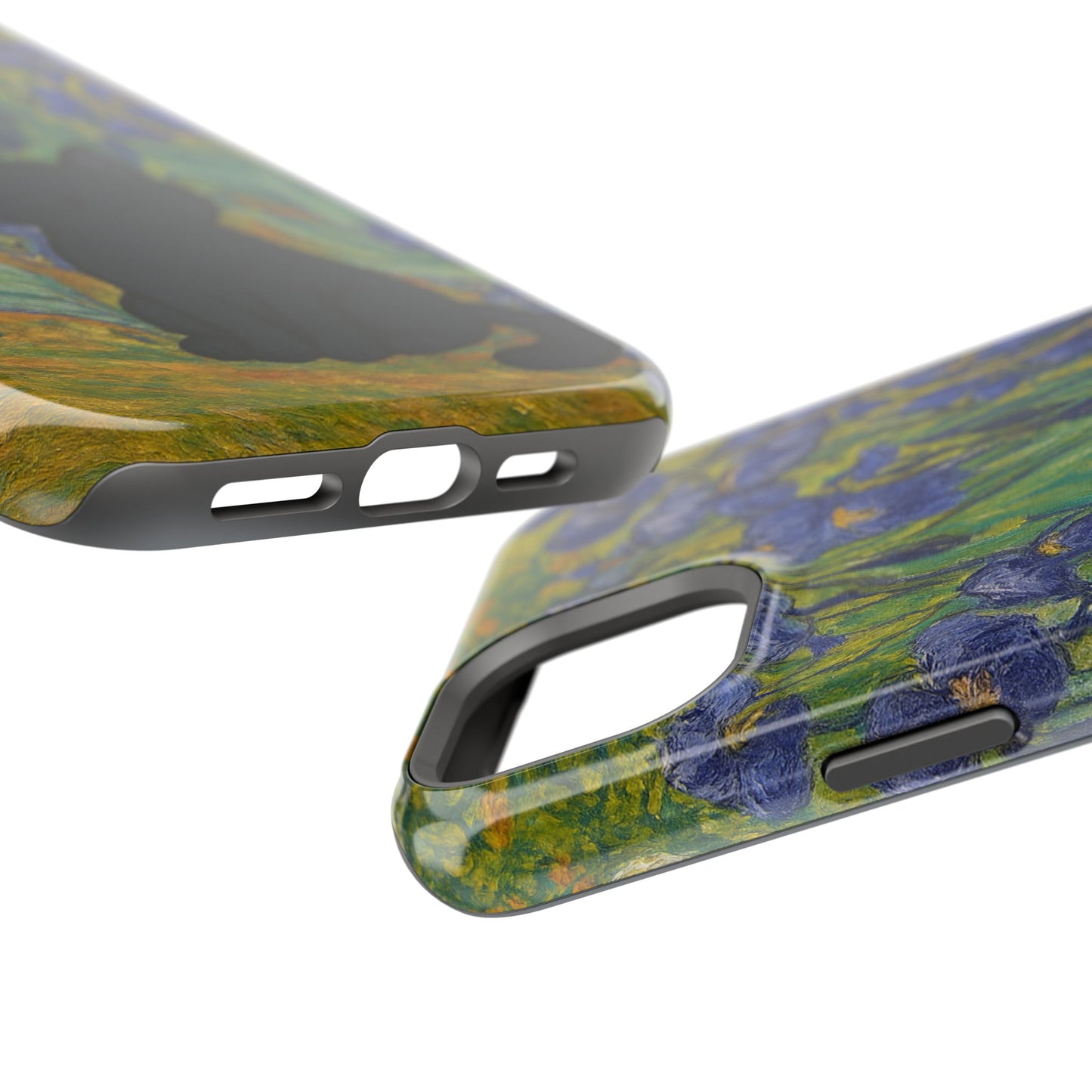 Peaceful Cat in Irises โ Van Gogh Inspired โ iPhone 16, 15, 14, 13 โ MagSafe Magnetic Tough Case by HitStickers
