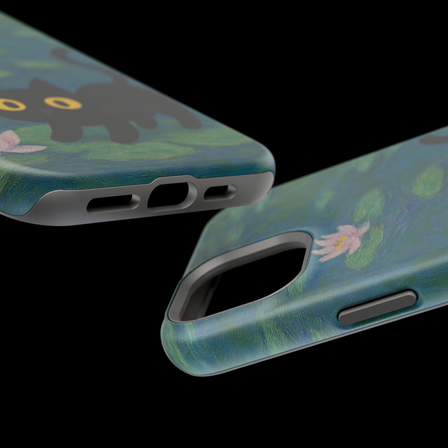 Water Lily Cat โ Monet Inspired โ iPhone 16, 15, 14, 13 โ MagSafe Magnetic Tough Case by HitStickers
