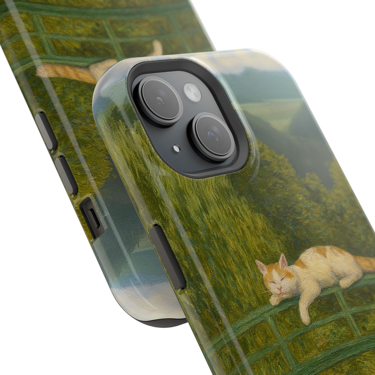 Sleeping Cat on the Japanese Bridge โ Monet Inspired โ iPhone 16, 15, 14, 13 โ MagSafe Magnetic Tough Case by HitStickers