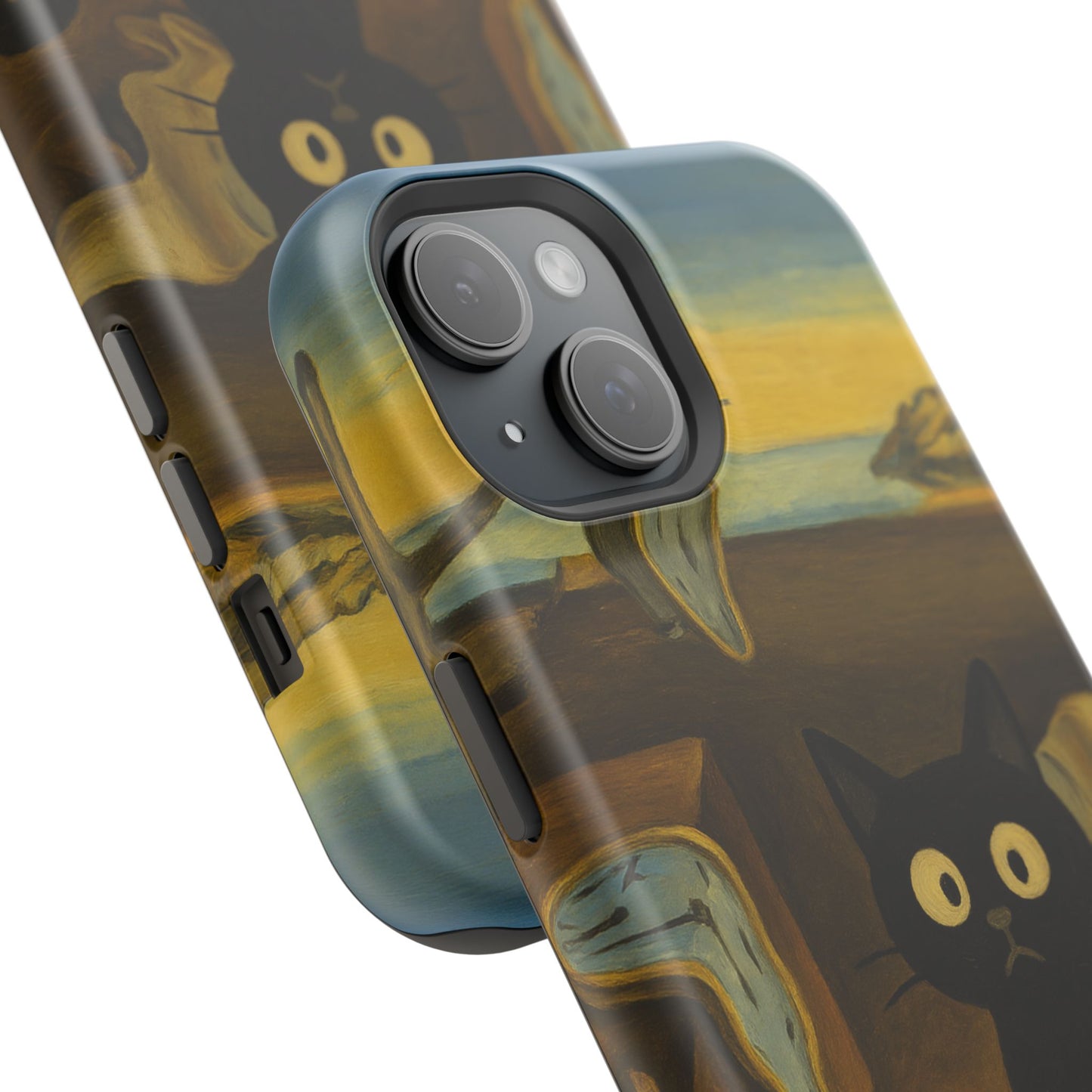 The Cat of Melting Time – Dalí Inspired – iPhone 16, 15, 14, 13 – MagSafe Magnetic Tough Case by HitStickers