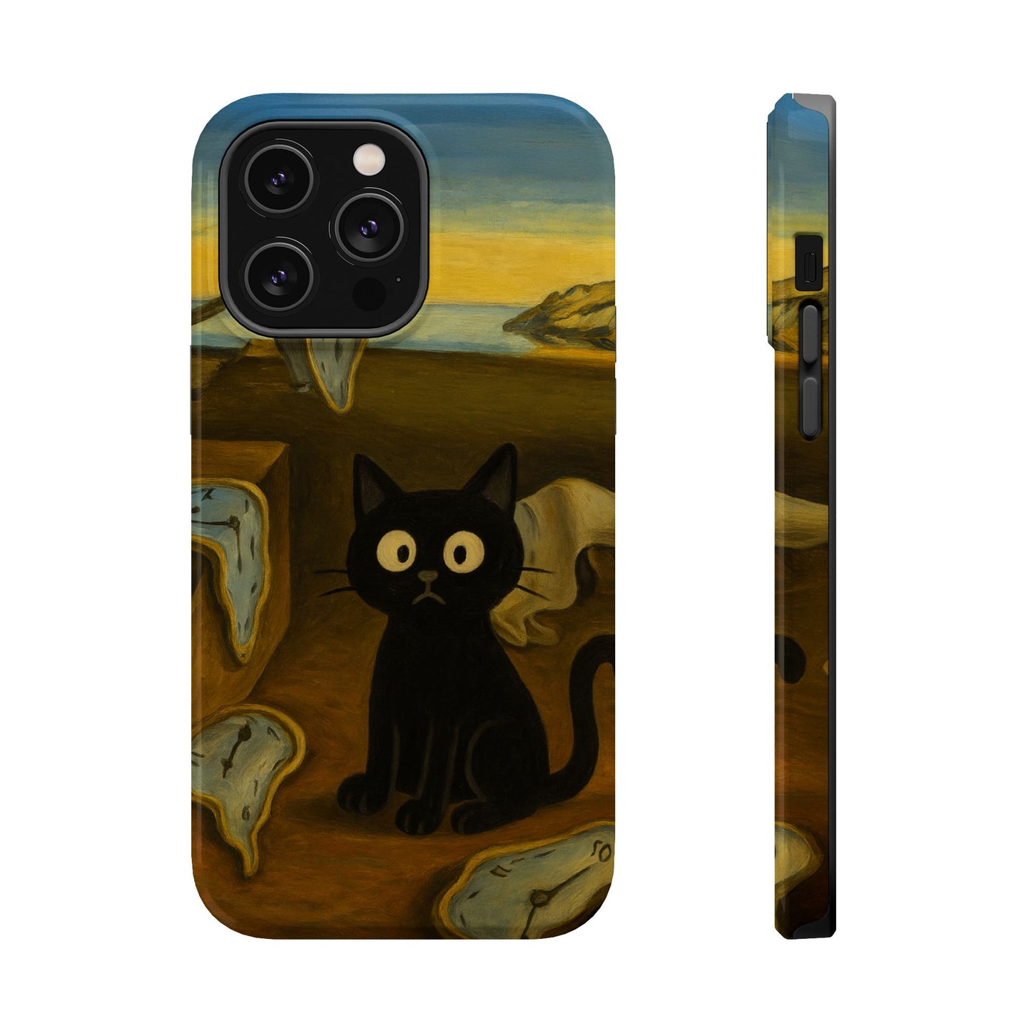 The Cat of Melting Time – Dalí Inspired – iPhone 16, 15, 14, 13 – MagSafe Magnetic Tough Case by HitStickers