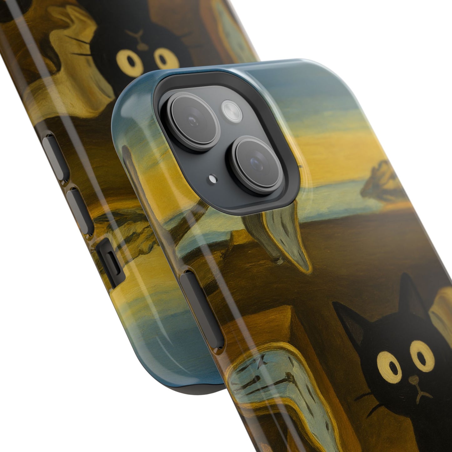 The Cat of Melting Time – Dalí Inspired – iPhone 16, 15, 14, 13 – MagSafe Magnetic Tough Case by HitStickers