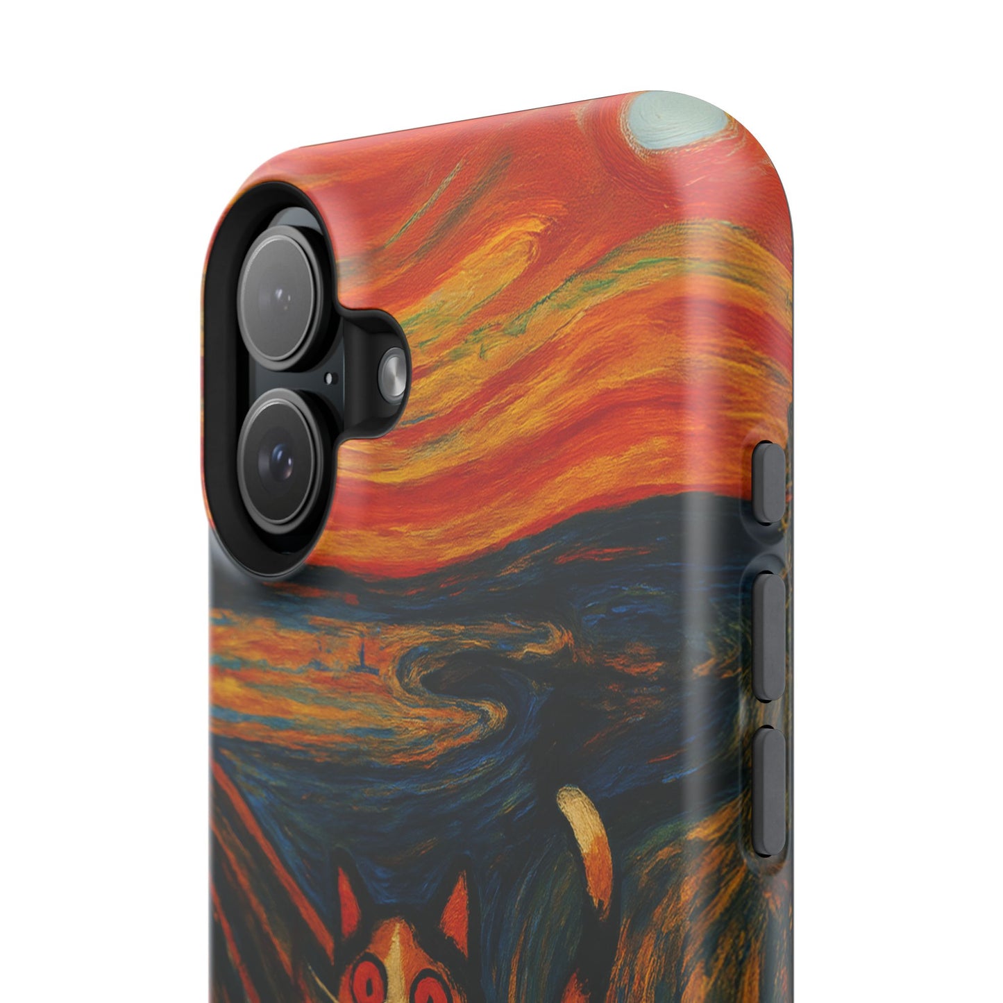 The Cat Scream โ Munch Inspired โ iPhone 16, 15, 14, 13 โ MagSafe Magnetic Tough Case by HitStickers