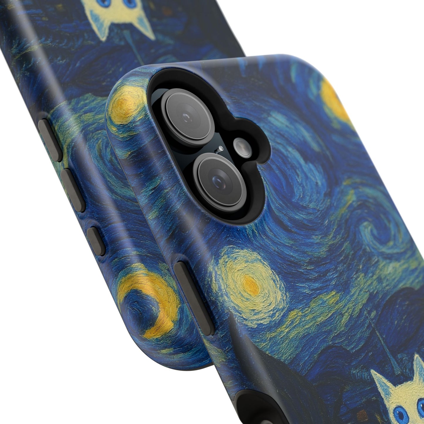 Starry Night Cat โ Van Gogh Inspired โ iPhone 16, 15, 14, 13 โ MagSafe Magnetic Tough Case by HitStickers