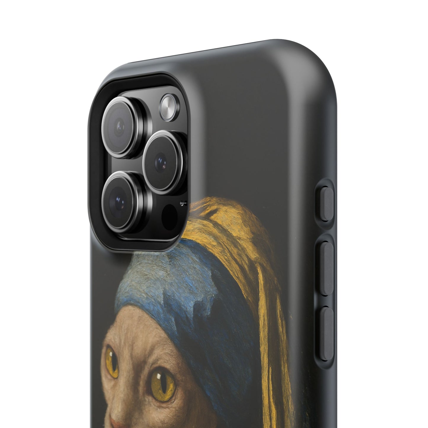 Cat with a Pearl Earring โ Vermeer Inspired โ iPhone 16, 15, 14, 13 โ MagSafe Magnetic Tough Case by HitStickers