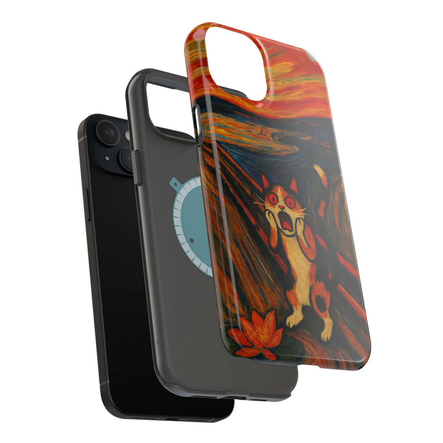The Cat Scream โ Munch Inspired โ iPhone 16, 15, 14, 13 โ MagSafe Magnetic Tough Case by HitStickers