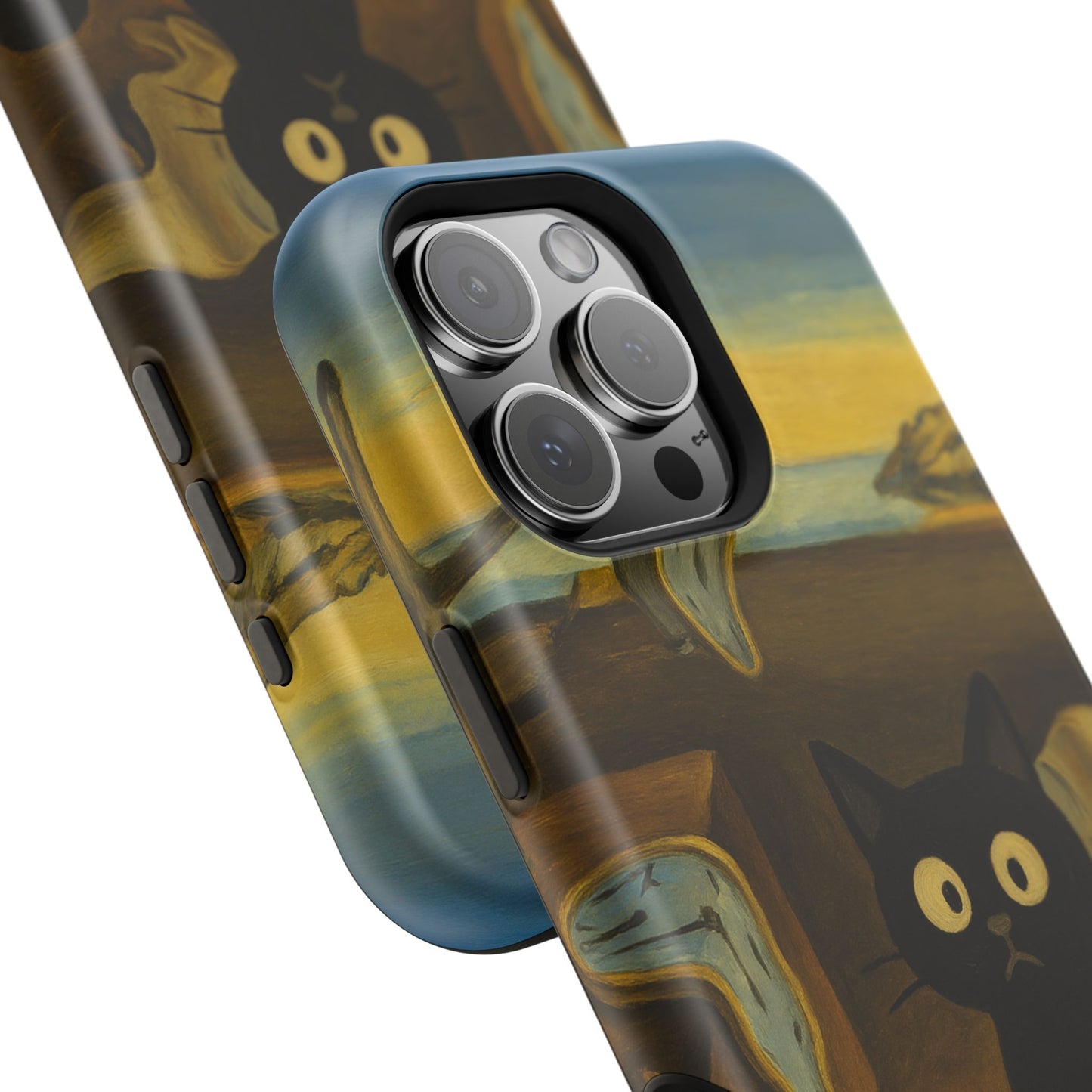 The Cat of Melting Time – Dalí Inspired – iPhone 16, 15, 14, 13 – MagSafe Magnetic Tough Case by HitStickers