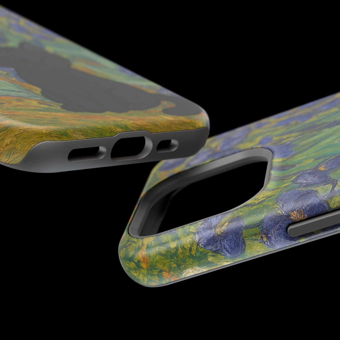 Peaceful Cat in Irises โ Van Gogh Inspired โ iPhone 16, 15, 14, 13 โ MagSafe Magnetic Tough Case by HitStickers