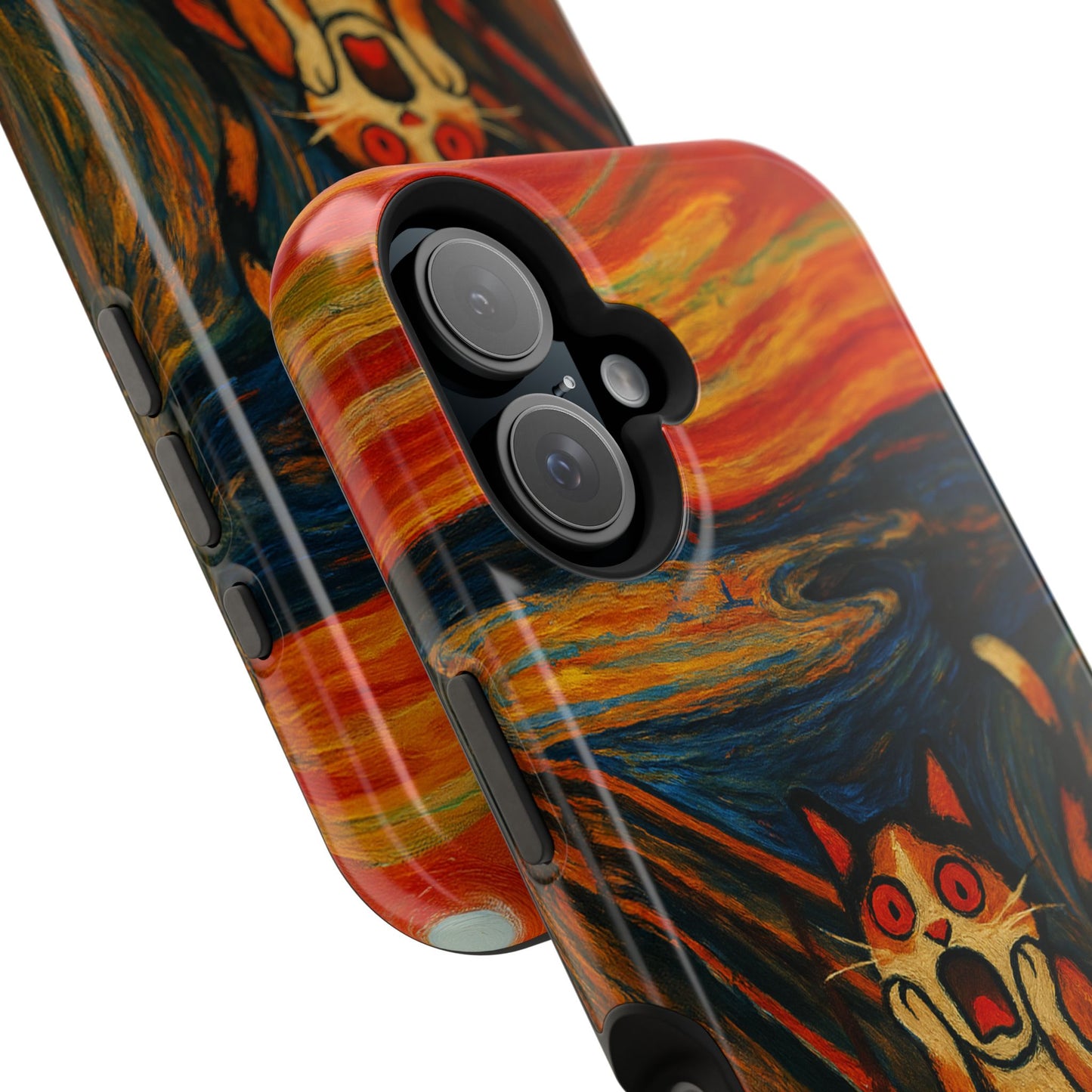 The Cat Scream โ Munch Inspired โ iPhone 16, 15, 14, 13 โ MagSafe Magnetic Tough Case by HitStickers