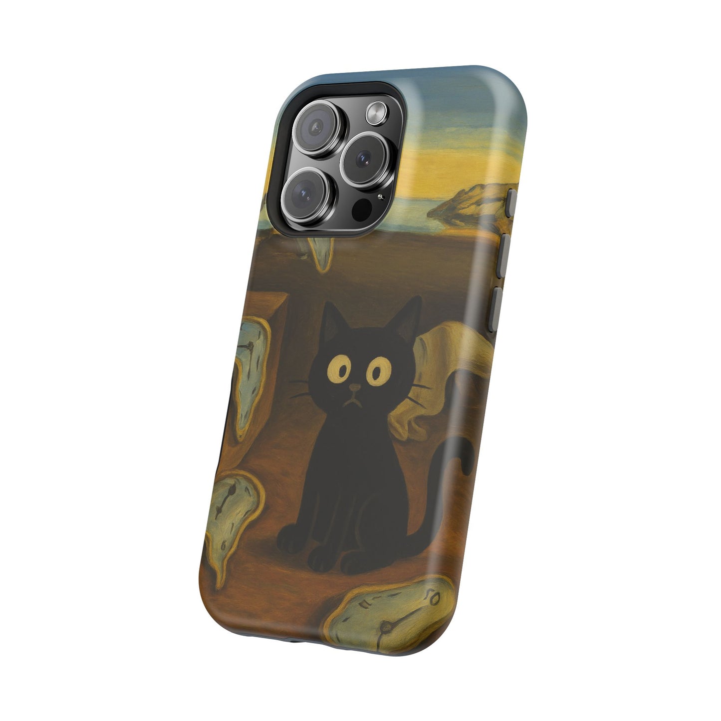 The Cat of Melting Time – Dalí Inspired – iPhone 16, 15, 14, 13 – MagSafe Magnetic Tough Case by HitStickers