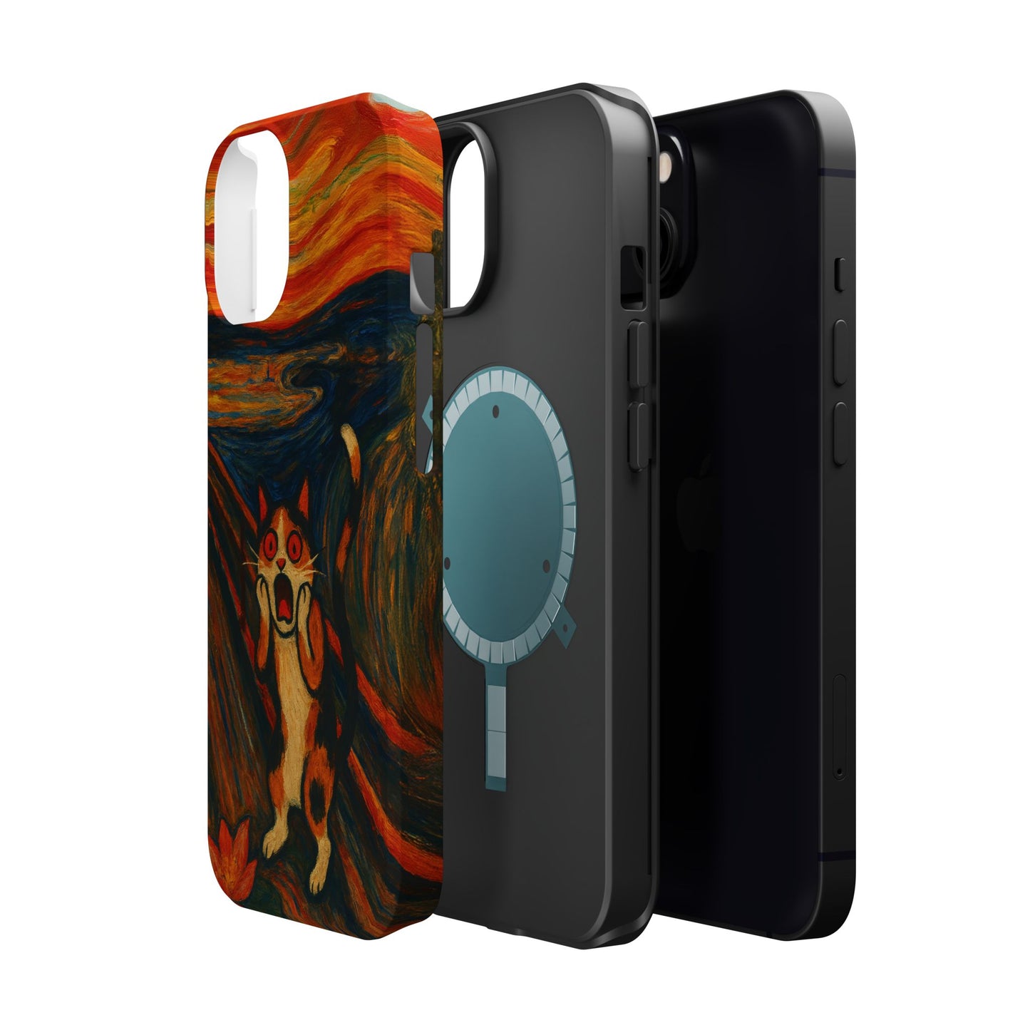 The Cat Scream โ Munch Inspired โ iPhone 16, 15, 14, 13 โ MagSafe Magnetic Tough Case by HitStickers