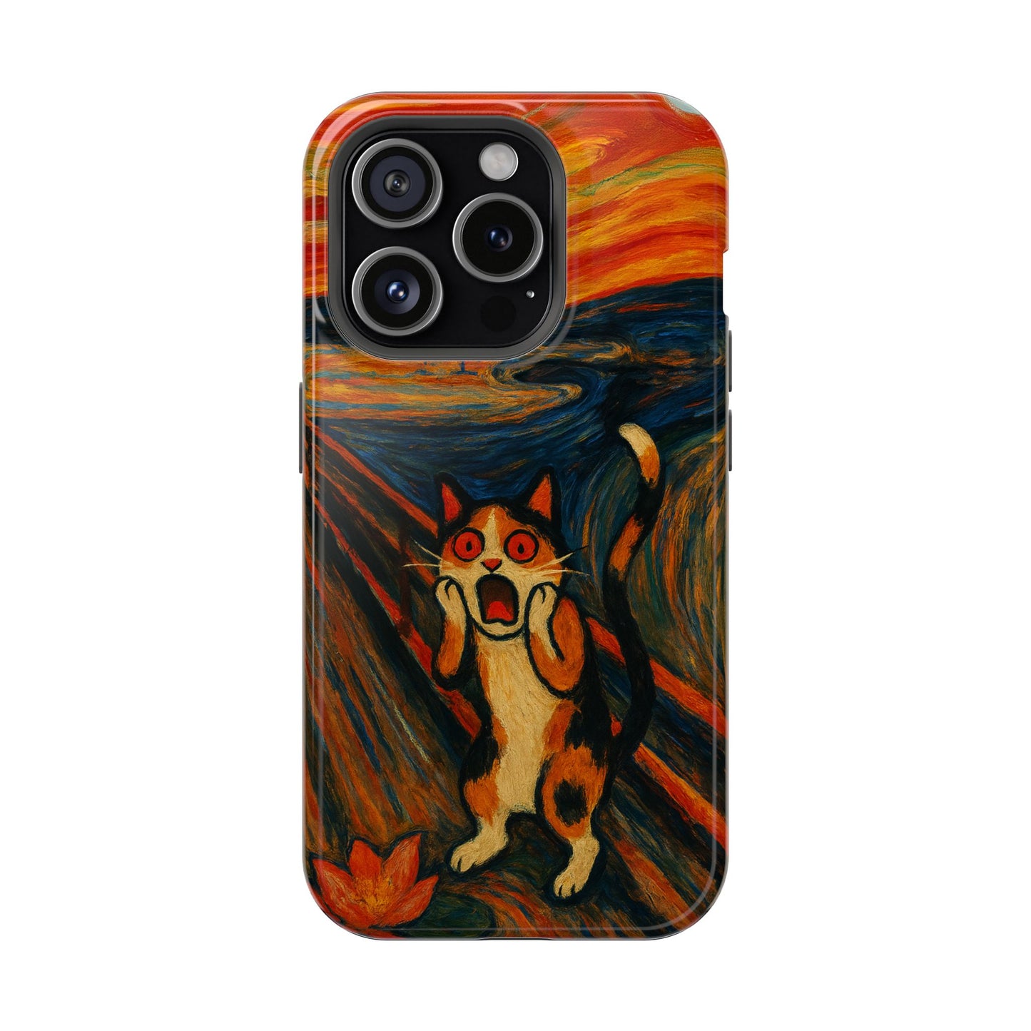 The Cat Scream โ Munch Inspired โ iPhone 16, 15, 14, 13 โ MagSafe Magnetic Tough Case by HitStickers