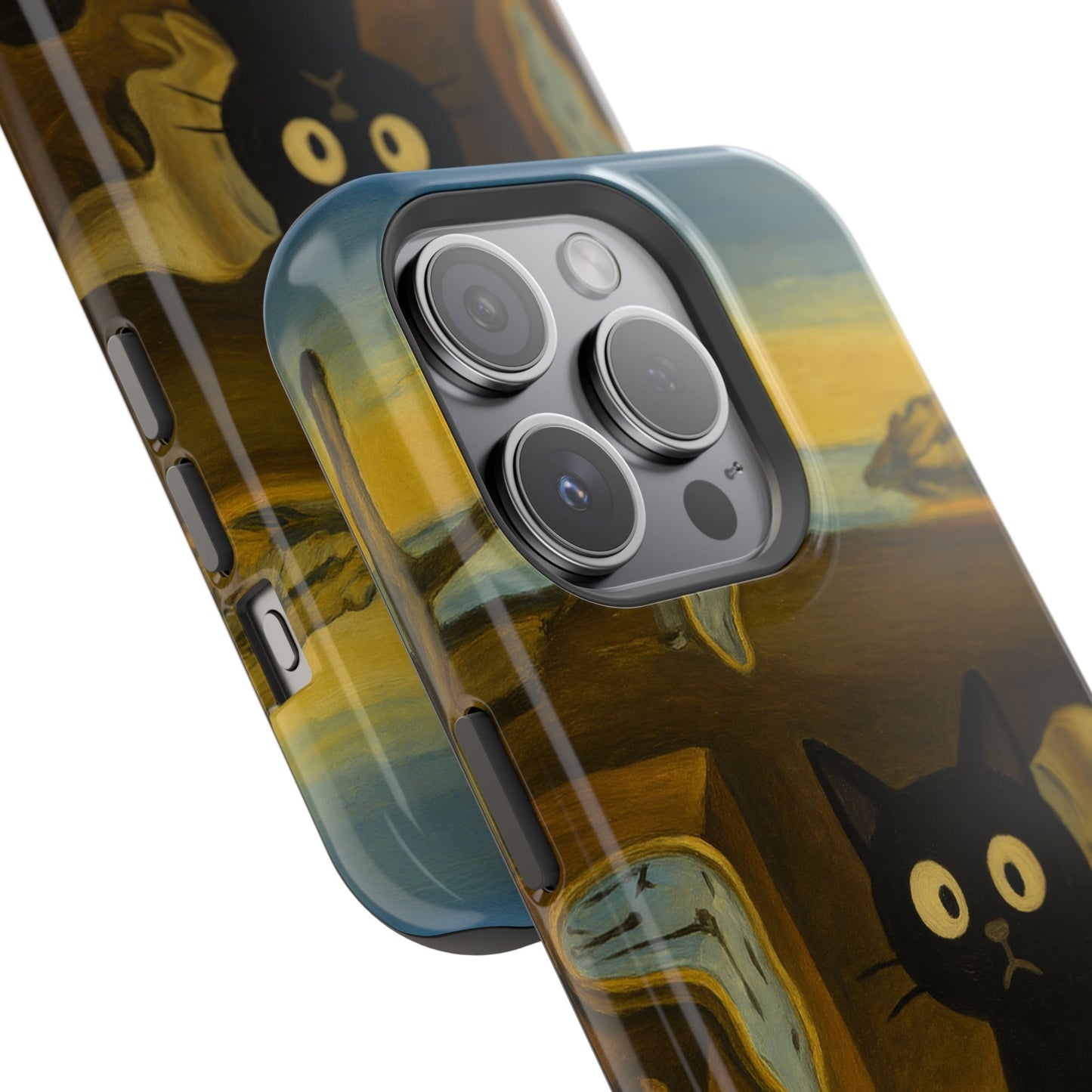 The Cat of Melting Time – Dalí Inspired – iPhone 16, 15, 14, 13 – MagSafe Magnetic Tough Case by HitStickers