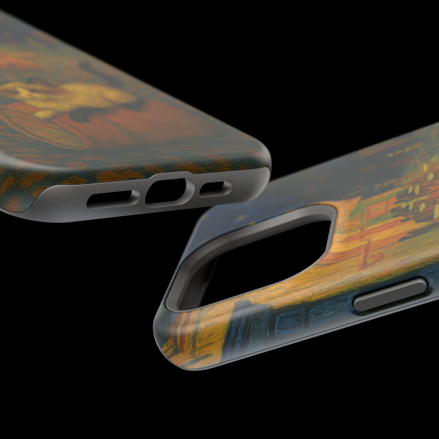 Café Cat at Night – Van Gogh Inspired – iPhone 16, 15, 14, 13 – MagSafe Magnetic Tough Case by HitStickers