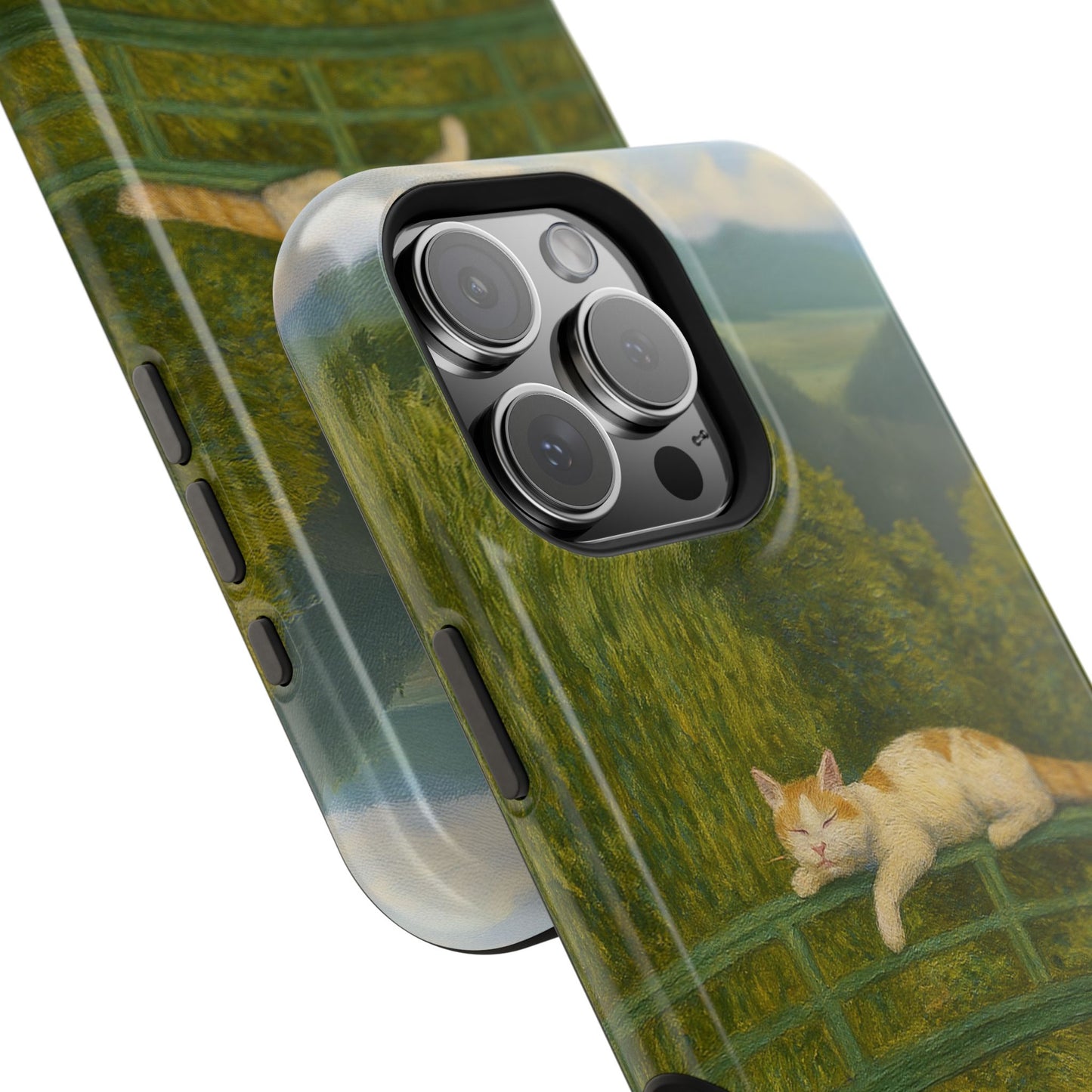 Sleeping Cat on the Japanese Bridge โ Monet Inspired โ iPhone 16, 15, 14, 13 โ MagSafe Magnetic Tough Case by HitStickers