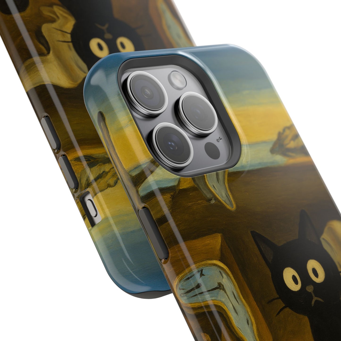 The Cat of Melting Time – Dalí Inspired – iPhone 16, 15, 14, 13 – MagSafe Magnetic Tough Case by HitStickers
