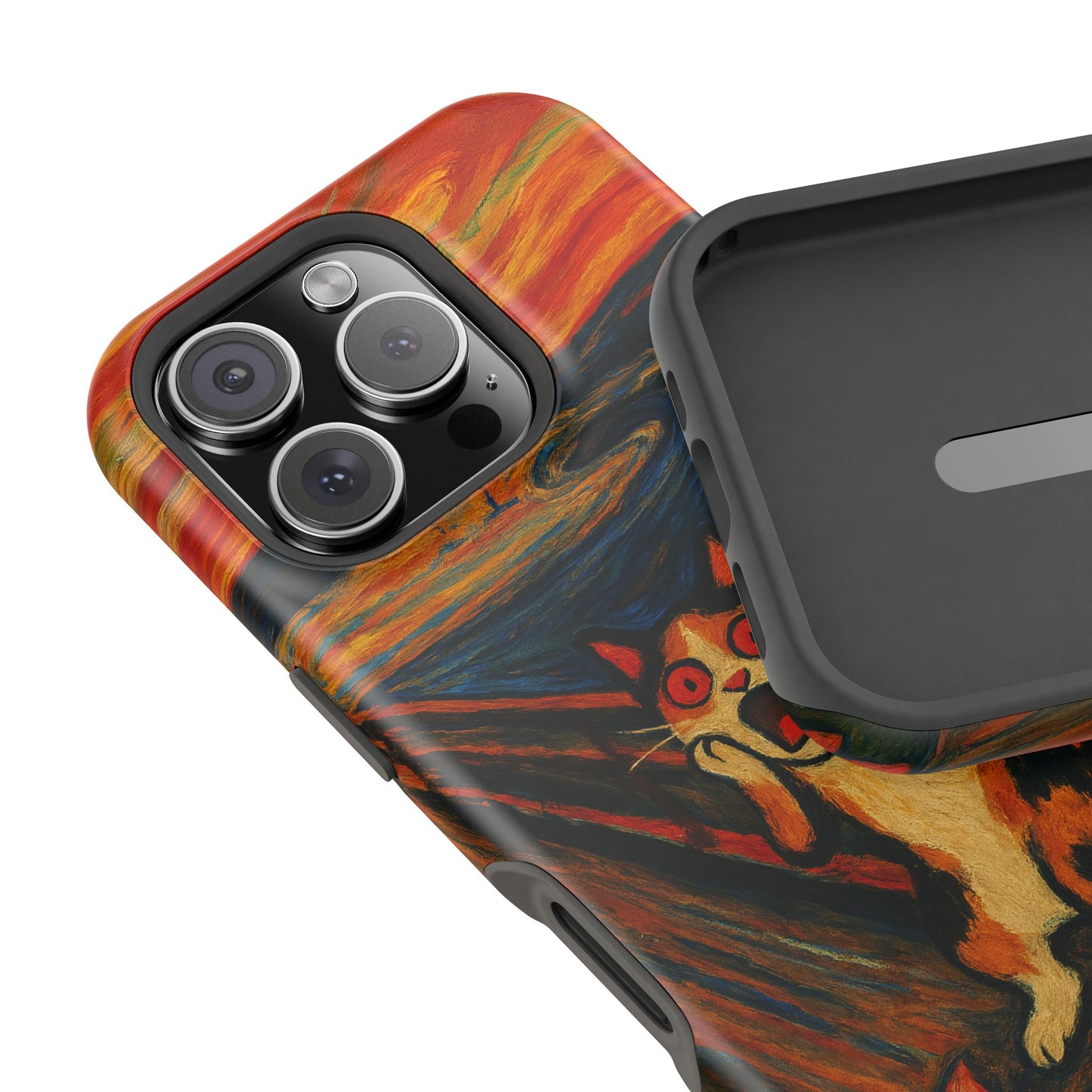 The Cat Scream โ Munch Inspired โ iPhone 16, 15, 14, 13 โ MagSafe Magnetic Tough Case by HitStickers