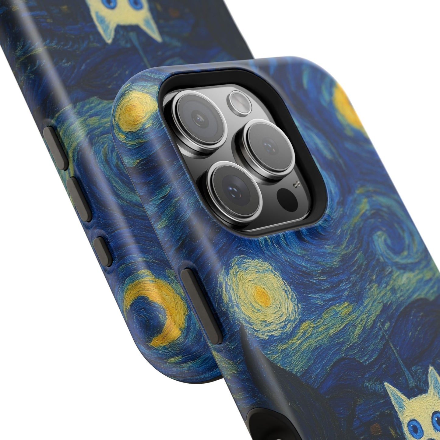 Starry Night Cat โ Van Gogh Inspired โ iPhone 16, 15, 14, 13 โ MagSafe Magnetic Tough Case by HitStickers