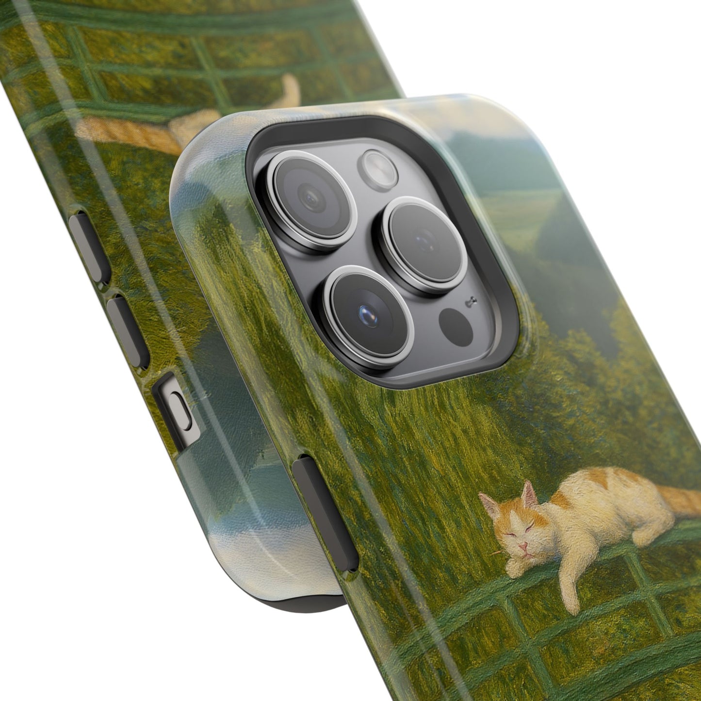 Sleeping Cat on the Japanese Bridge โ Monet Inspired โ iPhone 16, 15, 14, 13 โ MagSafe Magnetic Tough Case by HitStickers