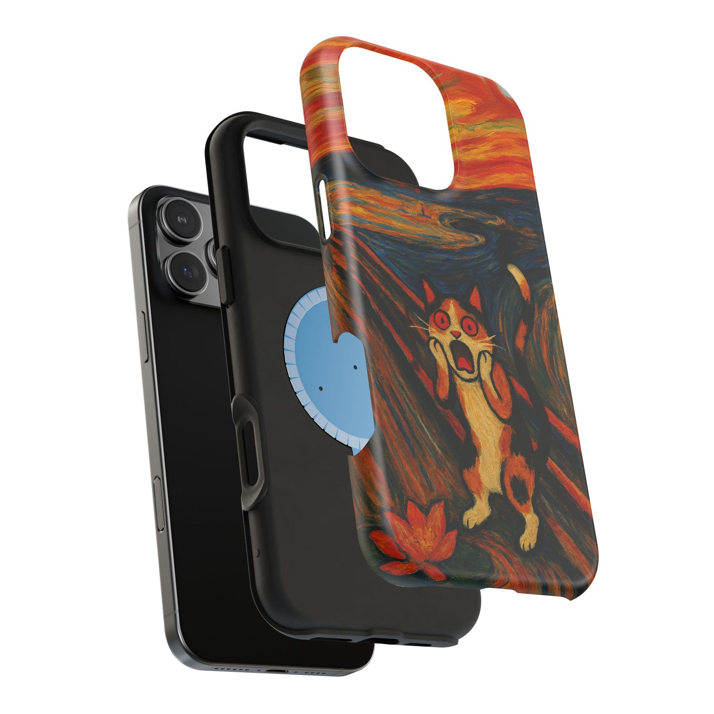 The Cat Scream โ Munch Inspired โ iPhone 16, 15, 14, 13 โ MagSafe Magnetic Tough Case by HitStickers