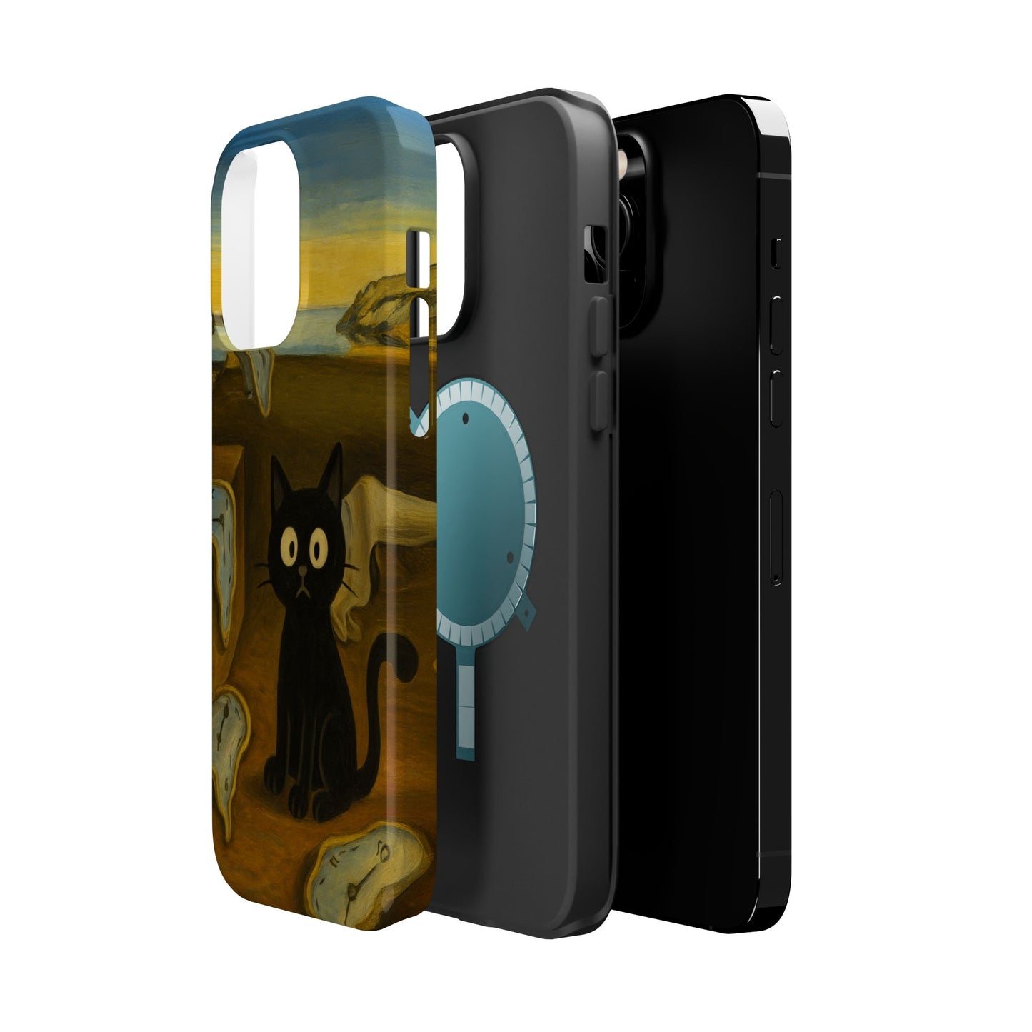 The Cat of Melting Time – Dalí Inspired – iPhone 16, 15, 14, 13 – MagSafe Magnetic Tough Case by HitStickers