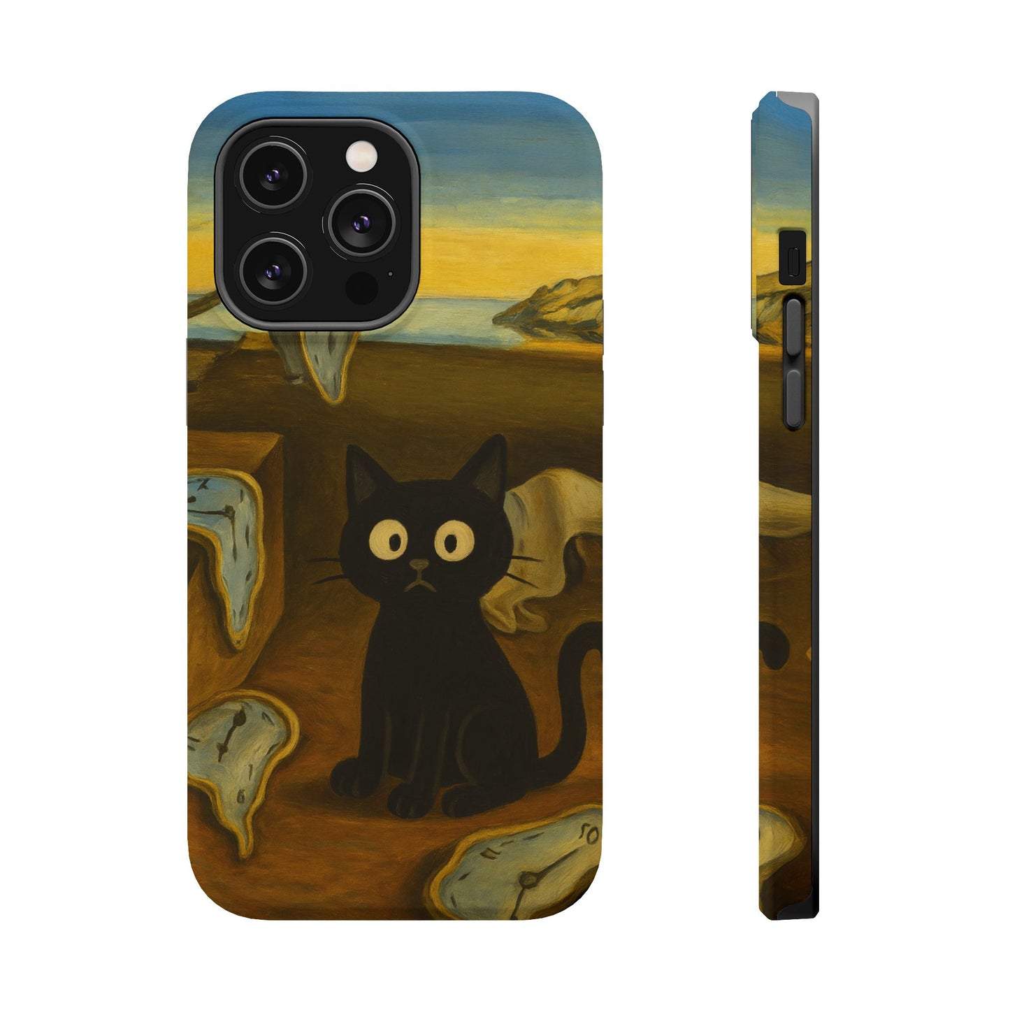 The Cat of Melting Time – Dalí Inspired – iPhone 16, 15, 14, 13 – MagSafe Magnetic Tough Case by HitStickers