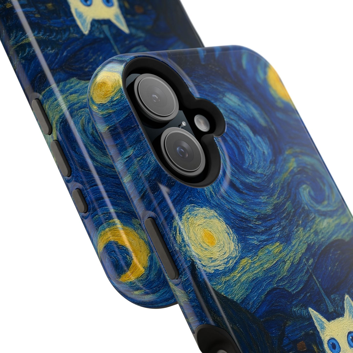 Starry Night Cat โ Van Gogh Inspired โ iPhone 16, 15, 14, 13 โ MagSafe Magnetic Tough Case by HitStickers