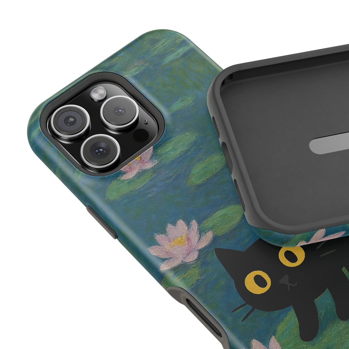 Water Lily Cat โ Monet Inspired โ iPhone 16, 15, 14, 13 โ MagSafe Magnetic Tough Case by HitStickers