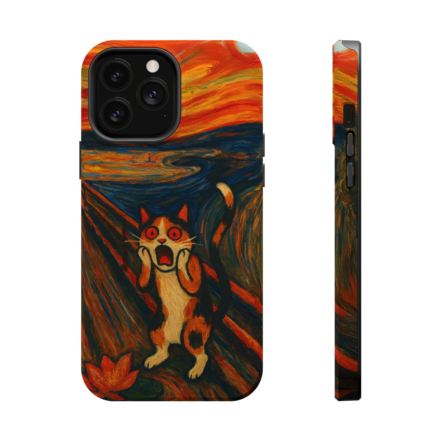 The Cat Scream โ Munch Inspired โ iPhone 16, 15, 14, 13 โ MagSafe Magnetic Tough Case by HitStickers