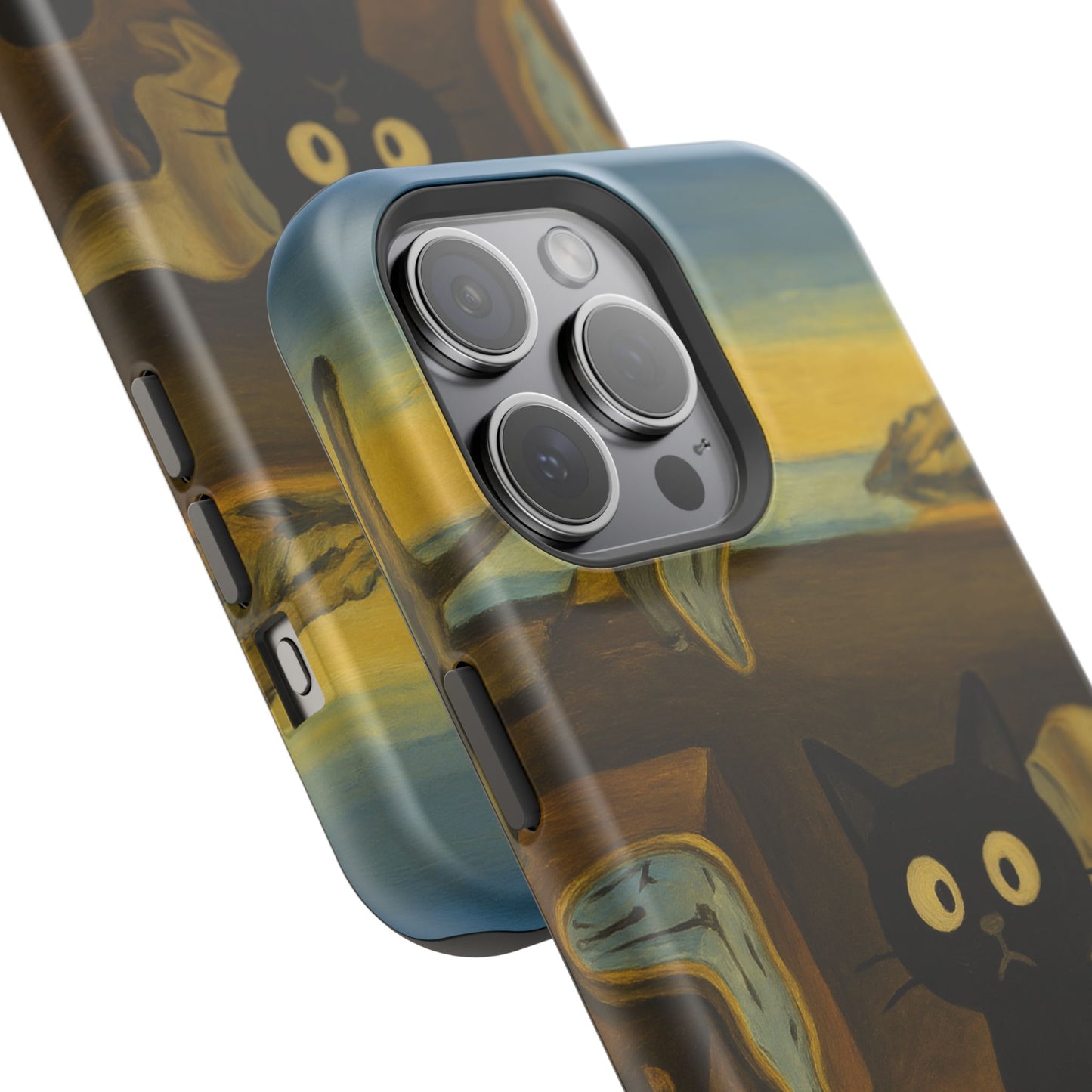 The Cat of Melting Time – Dalí Inspired – iPhone 16, 15, 14, 13 – MagSafe Magnetic Tough Case by HitStickers