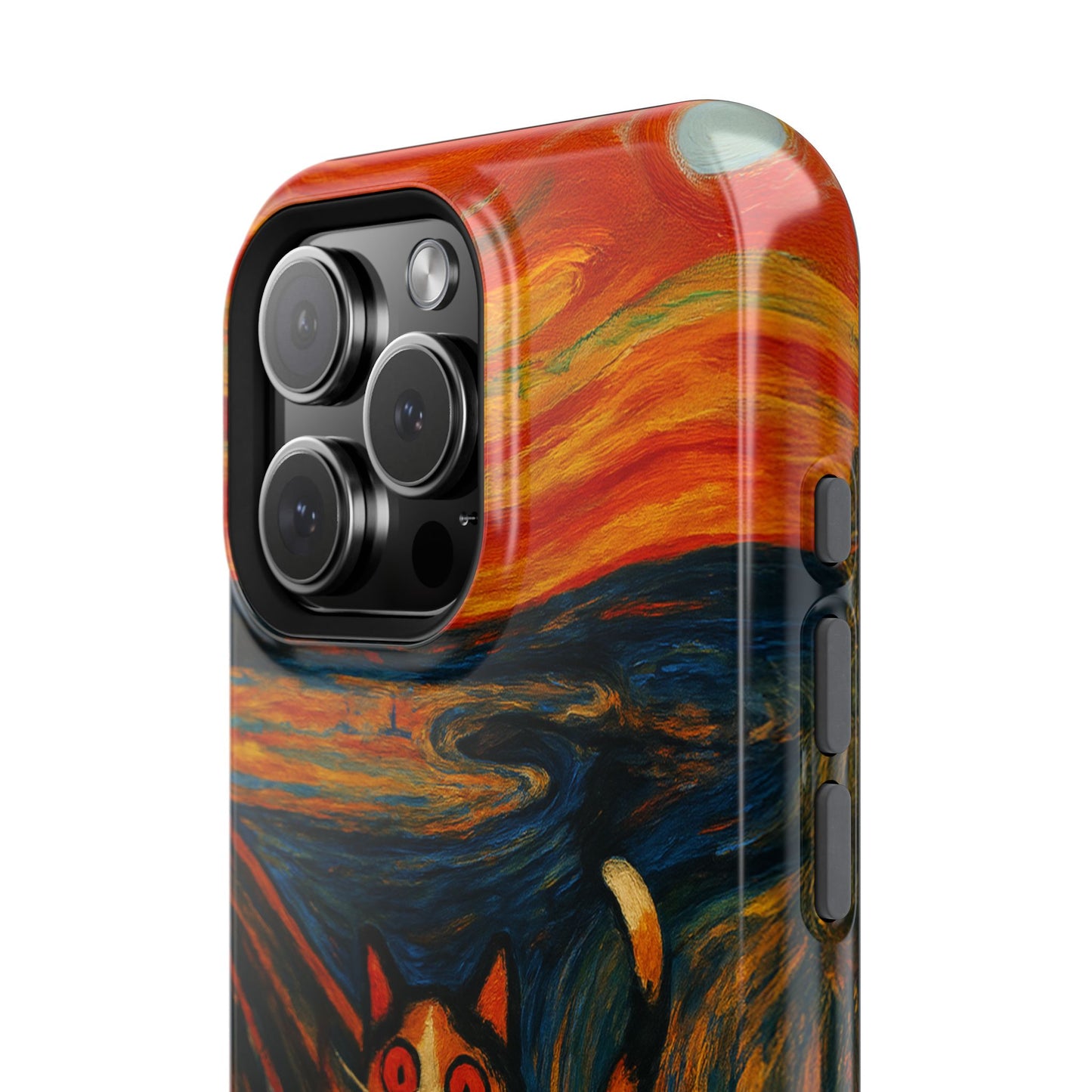 The Cat Scream โ Munch Inspired โ iPhone 16, 15, 14, 13 โ MagSafe Magnetic Tough Case by HitStickers