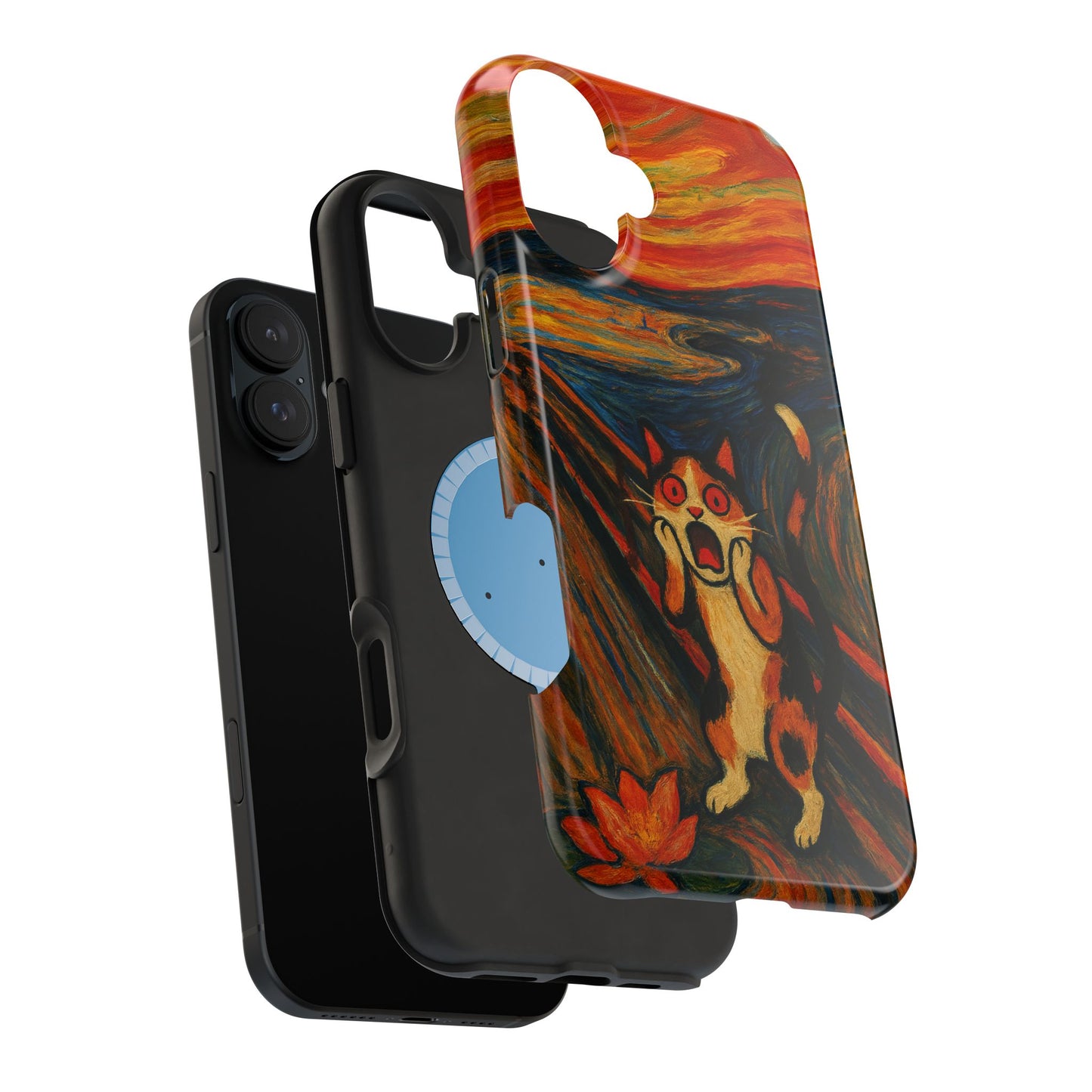 The Cat Scream โ Munch Inspired โ iPhone 16, 15, 14, 13 โ MagSafe Magnetic Tough Case by HitStickers