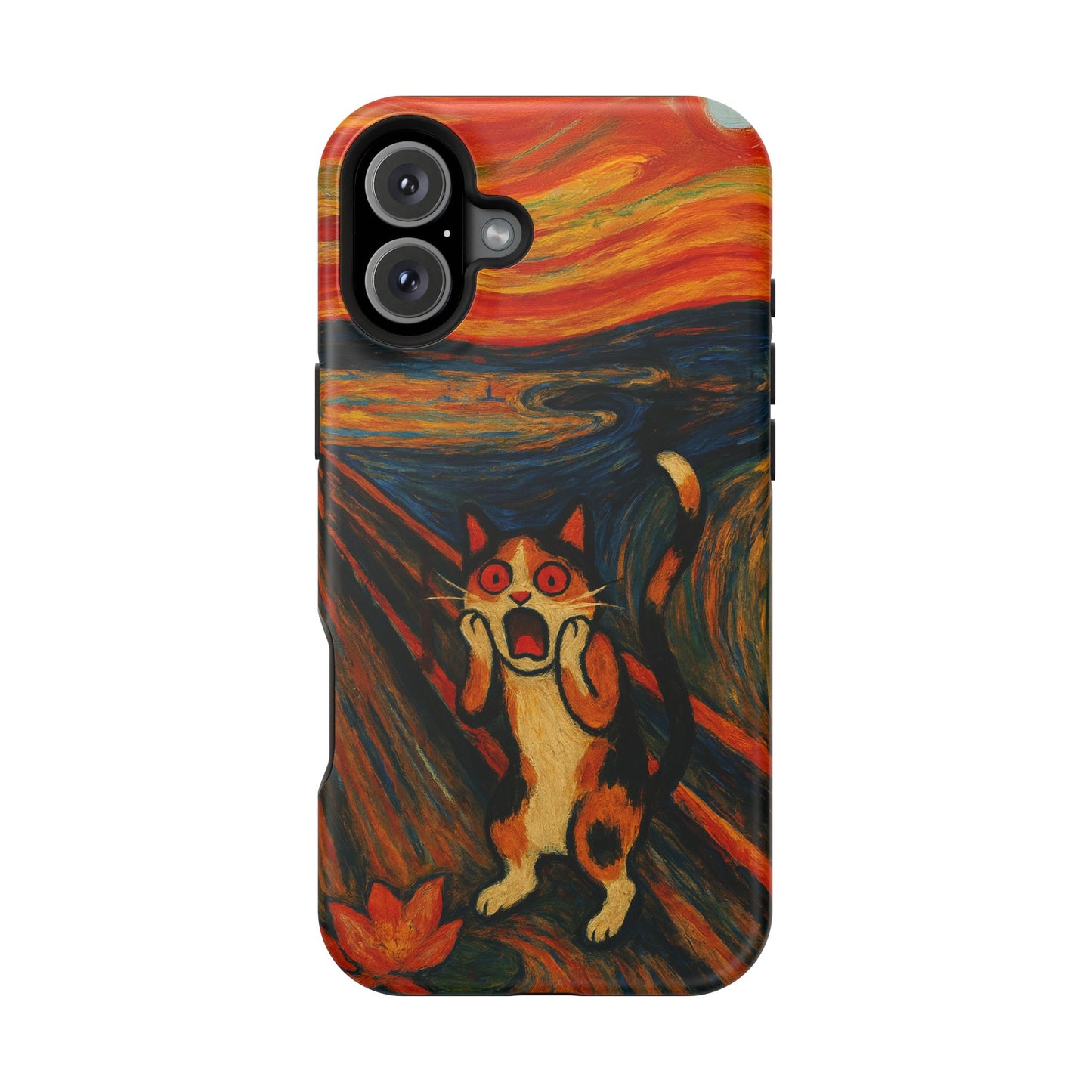 The Cat Scream โ Munch Inspired โ iPhone 16, 15, 14, 13 โ MagSafe Magnetic Tough Case by HitStickers