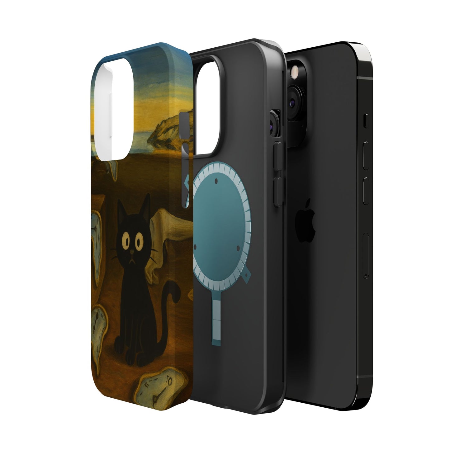 The Cat of Melting Time – Dalí Inspired – iPhone 16, 15, 14, 13 – MagSafe Magnetic Tough Case by HitStickers