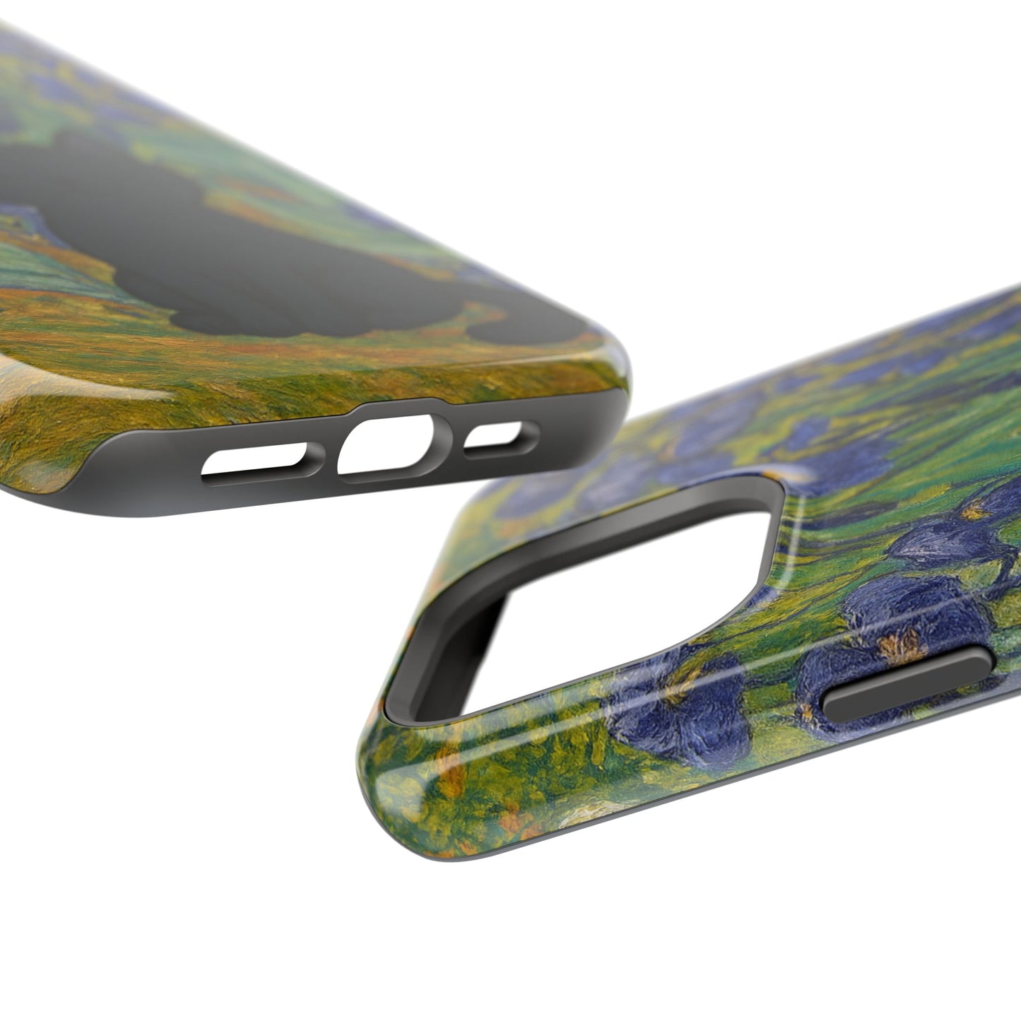 Peaceful Cat in Irises โ Van Gogh Inspired โ iPhone 16, 15, 14, 13 โ MagSafe Magnetic Tough Case by HitStickers
