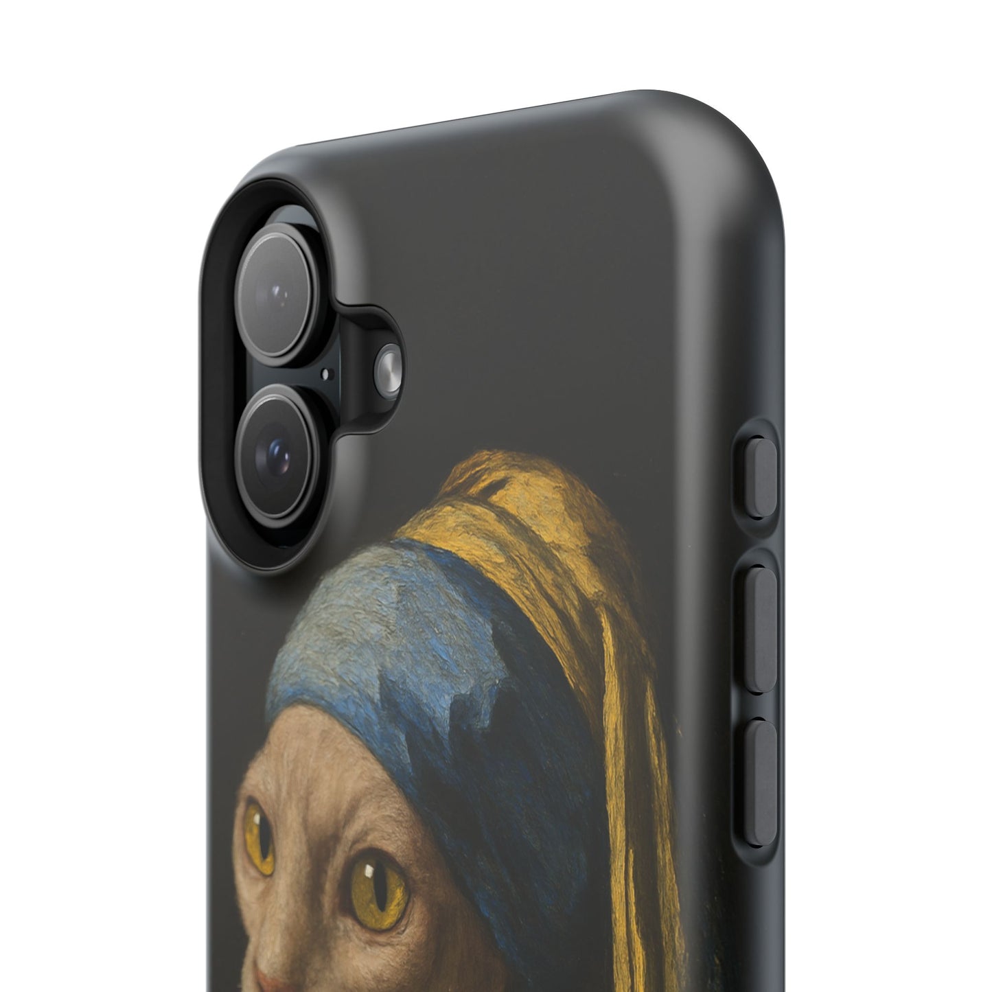 Cat with a Pearl Earring โ Vermeer Inspired โ iPhone 16, 15, 14, 13 โ MagSafe Magnetic Tough Case by HitStickers