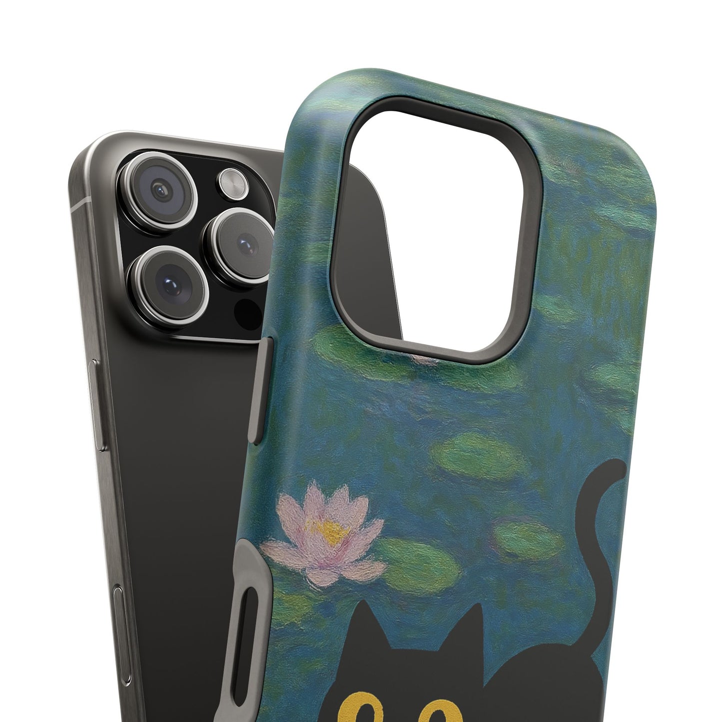 Water Lily Cat โ Monet Inspired โ iPhone 16, 15, 14, 13 โ MagSafe Magnetic Tough Case by HitStickers