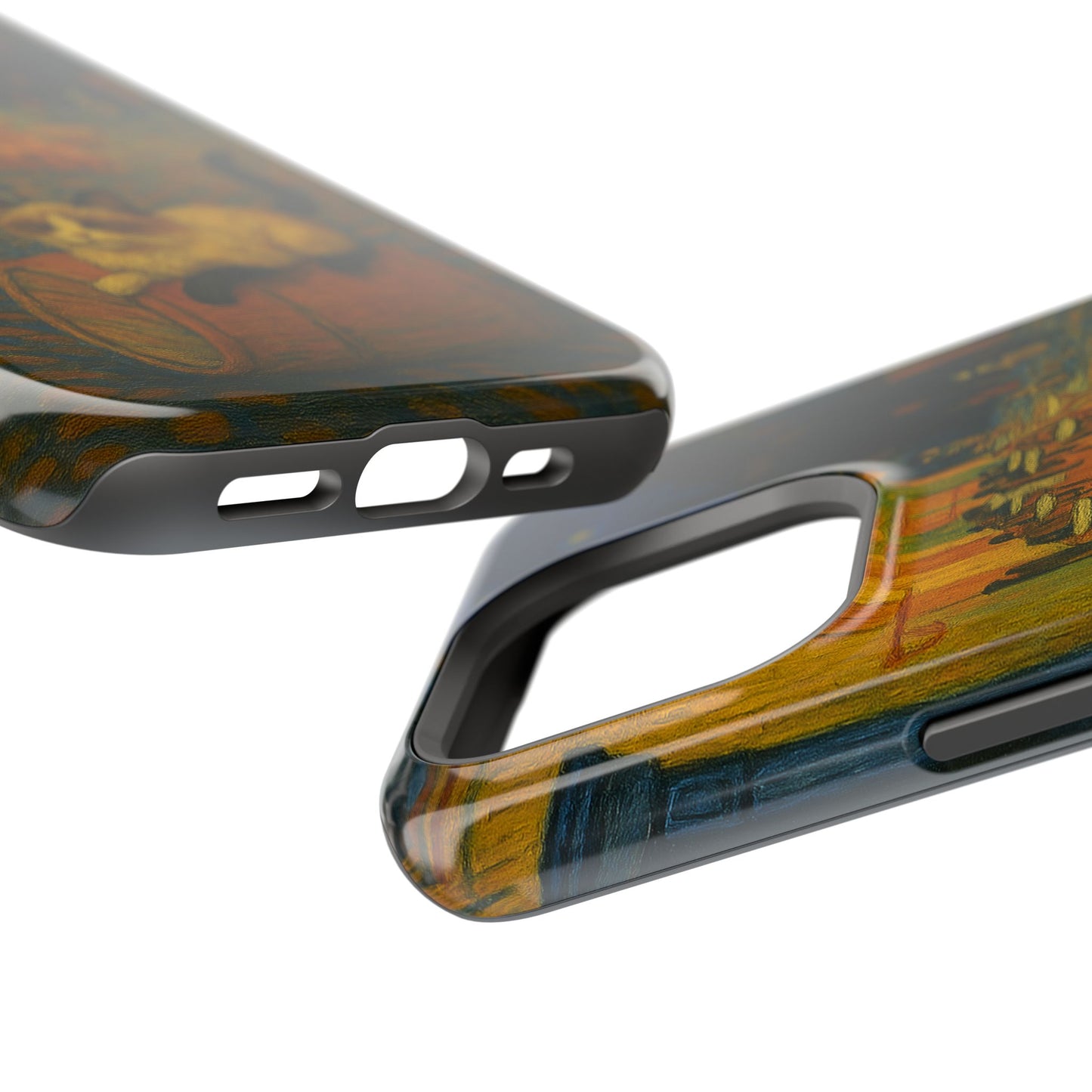 Café Cat at Night – Van Gogh Inspired – iPhone 16, 15, 14, 13 – MagSafe Magnetic Tough Case by HitStickers