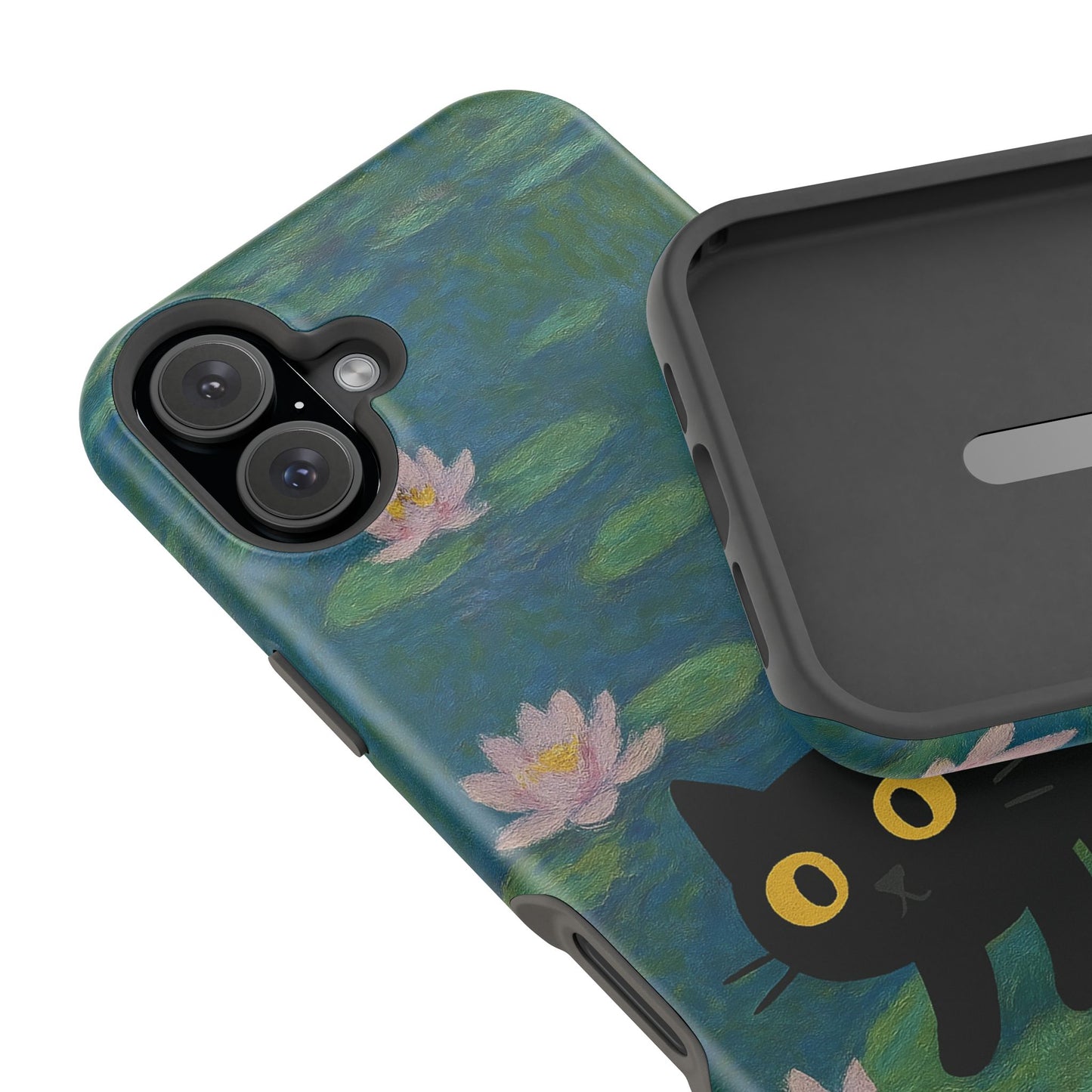 Water Lily Cat โ Monet Inspired โ iPhone 16, 15, 14, 13 โ MagSafe Magnetic Tough Case by HitStickers