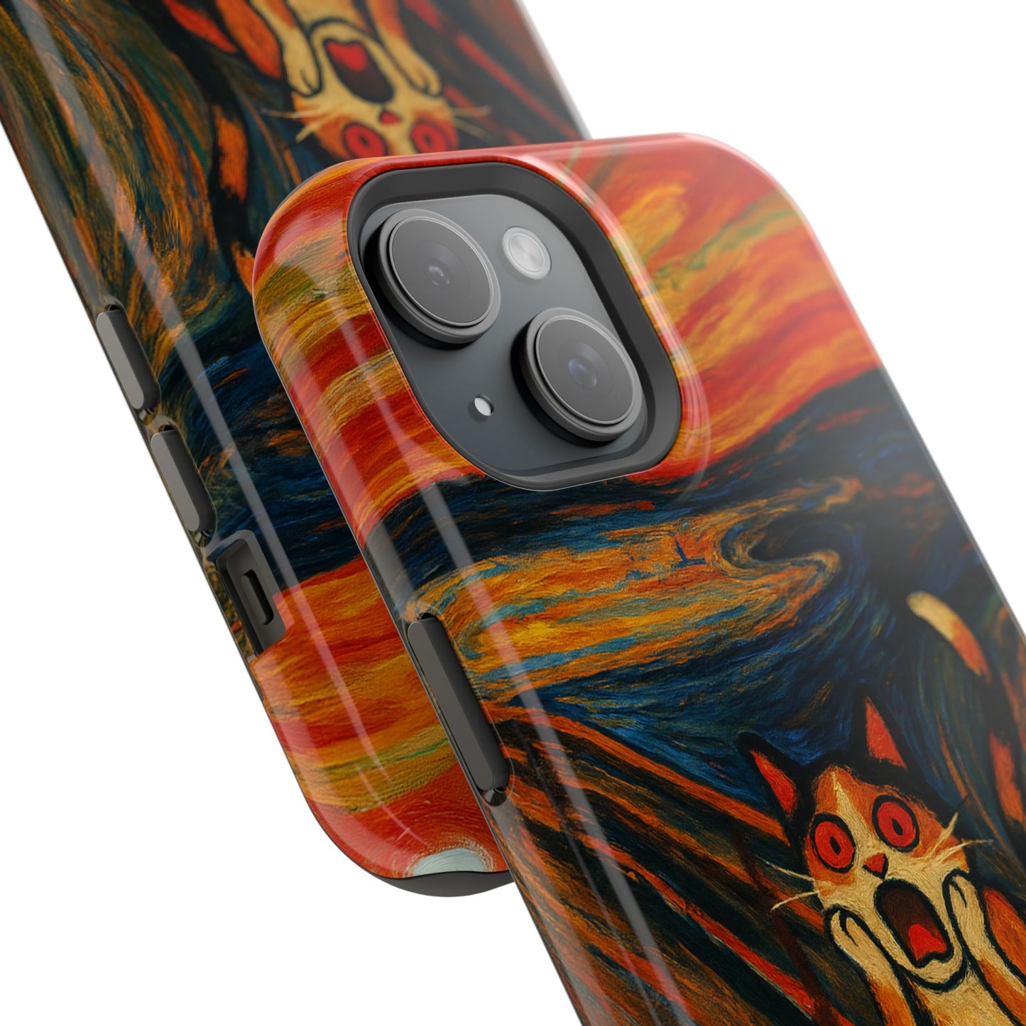 The Cat Scream โ Munch Inspired โ iPhone 16, 15, 14, 13 โ MagSafe Magnetic Tough Case by HitStickers