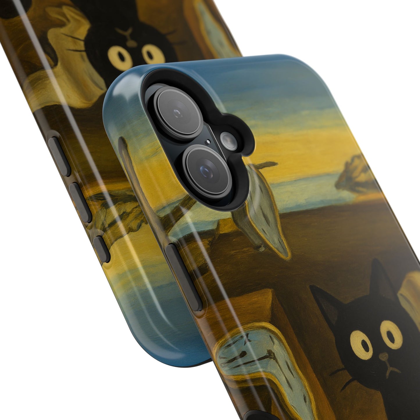 The Cat of Melting Time – Dalí Inspired – iPhone 16, 15, 14, 13 – MagSafe Magnetic Tough Case by HitStickers