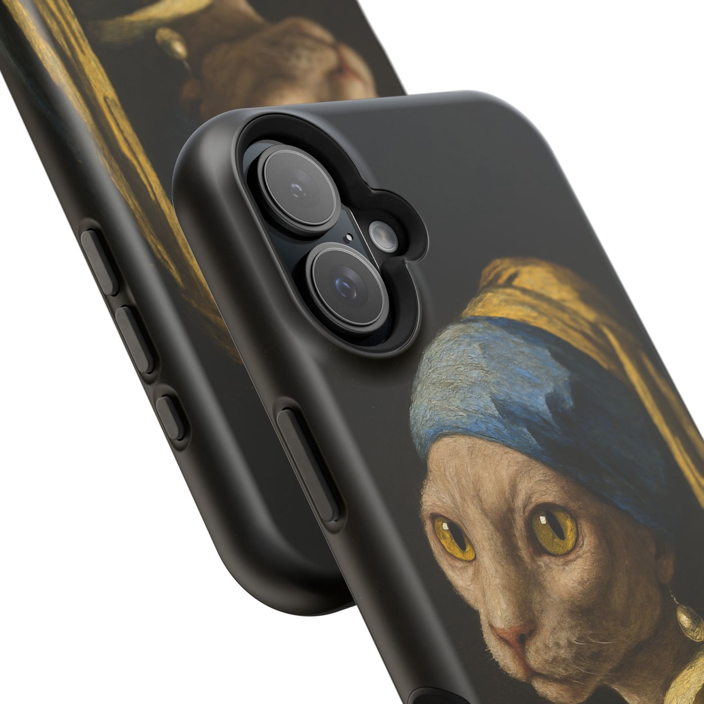 Cat with a Pearl Earring โ Vermeer Inspired โ iPhone 16, 15, 14, 13 โ MagSafe Magnetic Tough Case by HitStickers