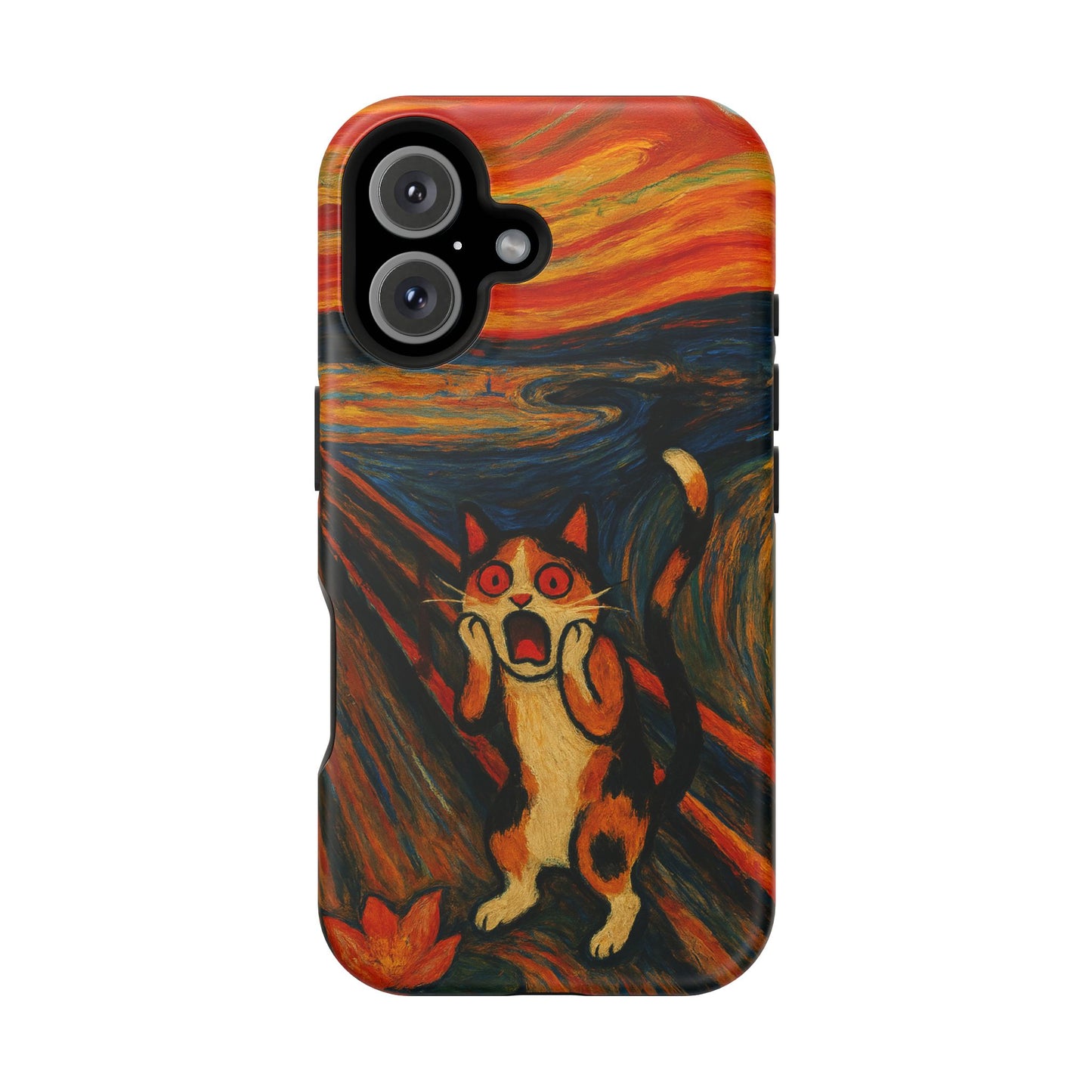 The Cat Scream โ Munch Inspired โ iPhone 16, 15, 14, 13 โ MagSafe Magnetic Tough Case by HitStickers